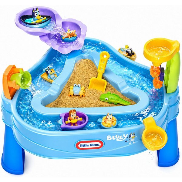 Little Tikes® Wasserspieltisch Bluey Wassertisch–Interaktiver Outdoor Spieltisch & Zubehör für Kinder, (Spielzeug-Wassertisch Set, 7-tlg., 1 Set), 2-in-1 Design