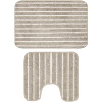 LIVARNO® Badezimmergarnitur-Set (mit WC-Ausschnitt, Beige)