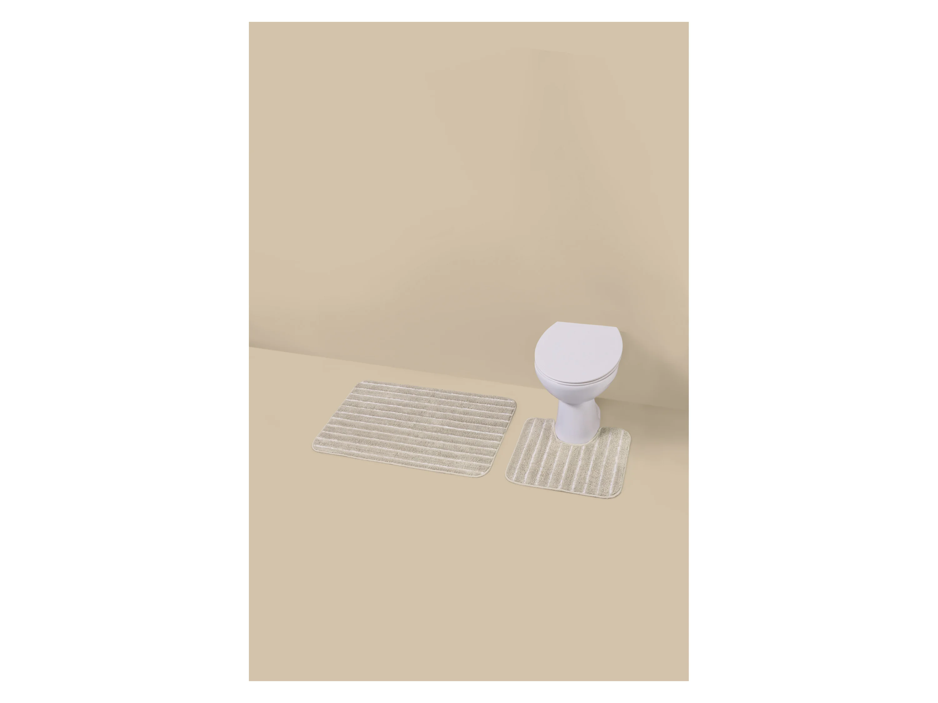 LIVARNO® Badezimmergarnitur-Set (mit WC-Ausschnitt, Beige) – Bild 2 von 4