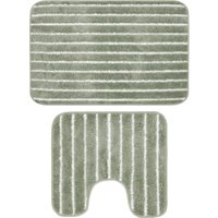 LIVARNO® Badezimmergarnitur-Set (mit WC-Ausschnitt, Grün)