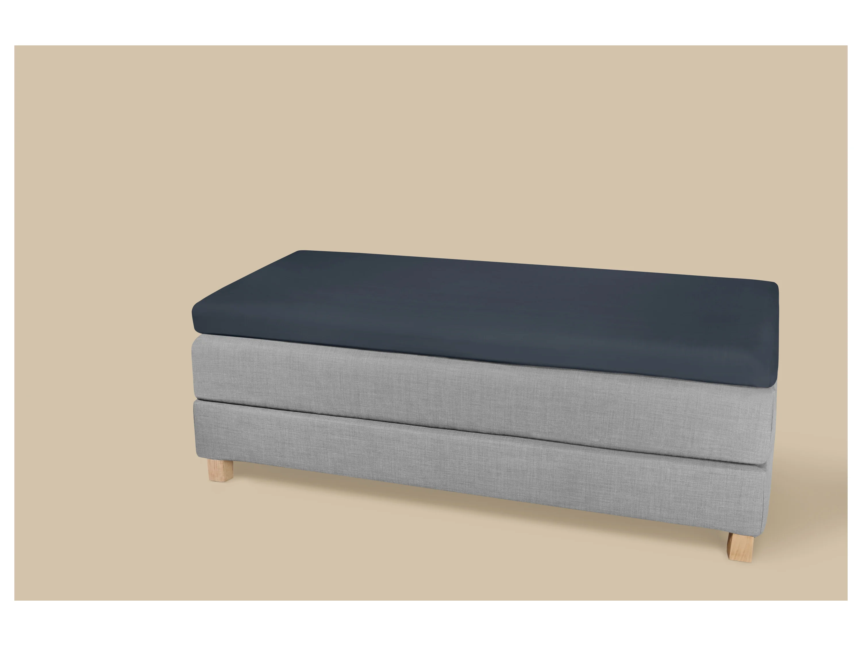 LIVARNO® Bi-Elastic-Boxspring-Spannbettlaken, 90-100 x 200 cm, Steghöhe bis 10 cm (Blau) – Bild 2 von 2