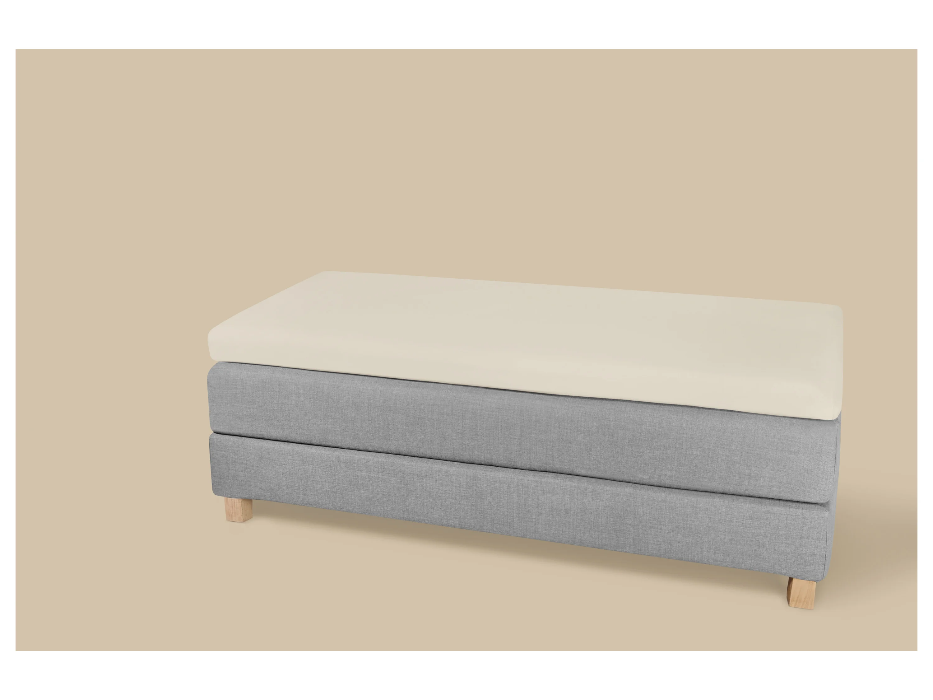LIVARNO® Bi-Elastic-Boxspring-Spannbettlaken, 90-100 x 200 cm, Steghöhe bis 10 cm (Beige) – Bild 2 von 2