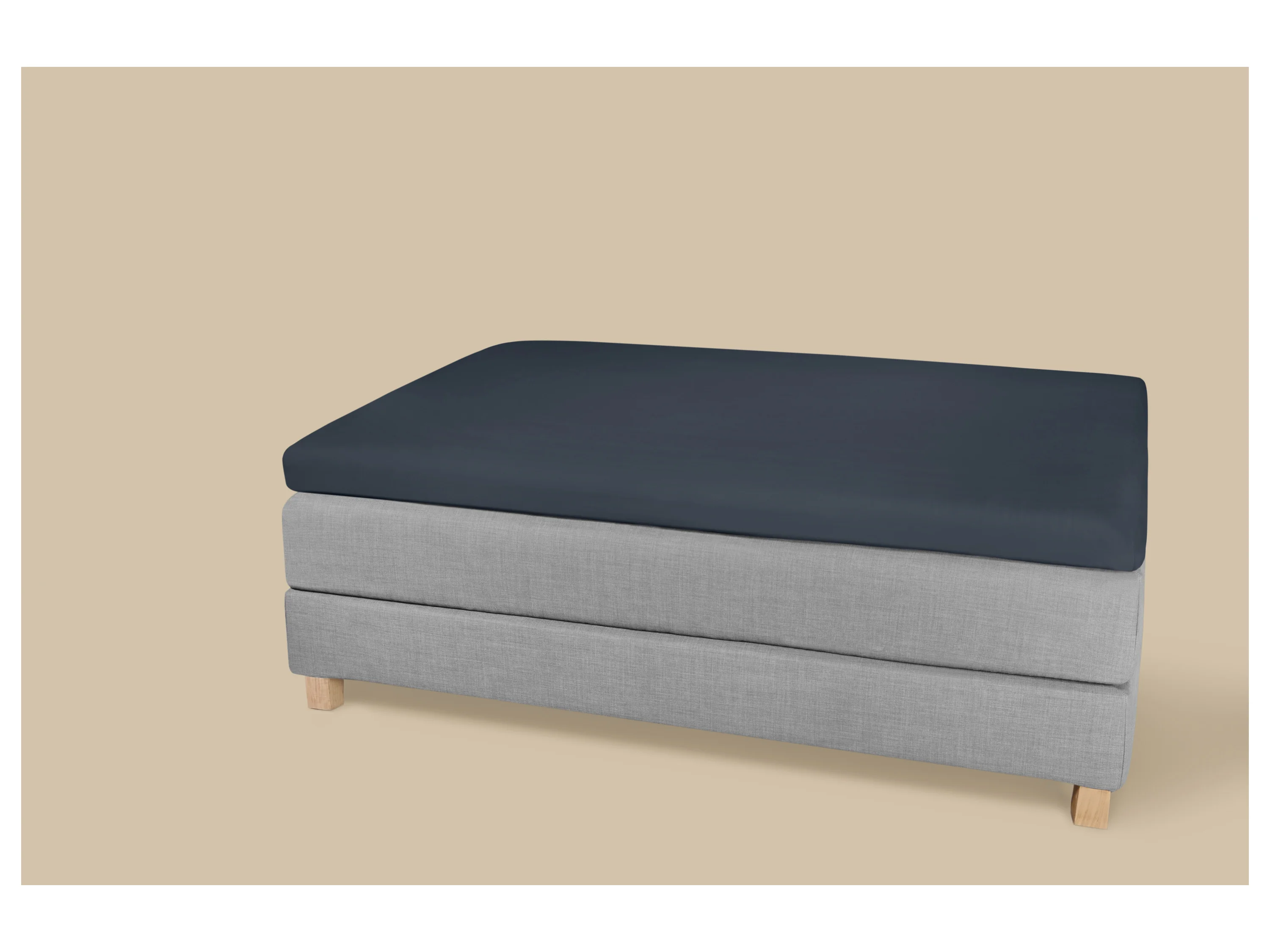 LIVARNO® Bi-Elastic-Boxspring-Spannbettlaken, 180-200 x 200 cm, Steghöhe bis 10 cm (Blau) – Bild 2 von 2