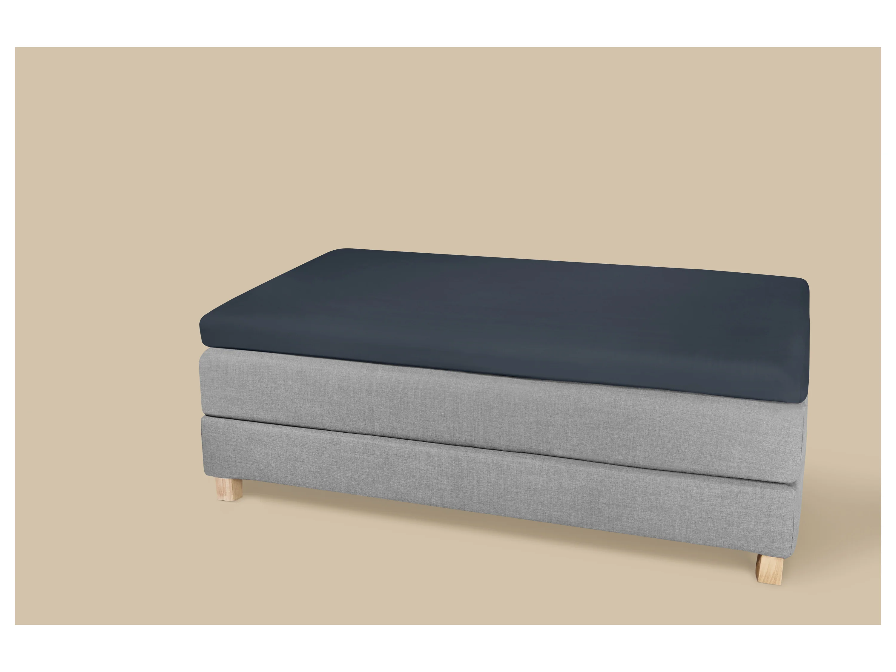 LIVARNO® Bi-Elastic-Boxspring-Spannbettlaken, 140-160 x 200 cm, Steghöhe bis 10 cm (Blau) – Bild 2 von 2