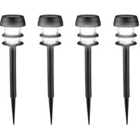 LIVARNO® Bodengartenleuchte LED Solar Kunststoff, 4 Stück (Schmal)