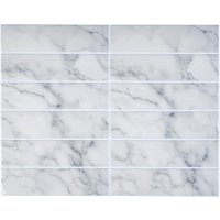 LIVARNO® Deko-Wandfliesen, 10 Stück, selbstklebend (Marmor)