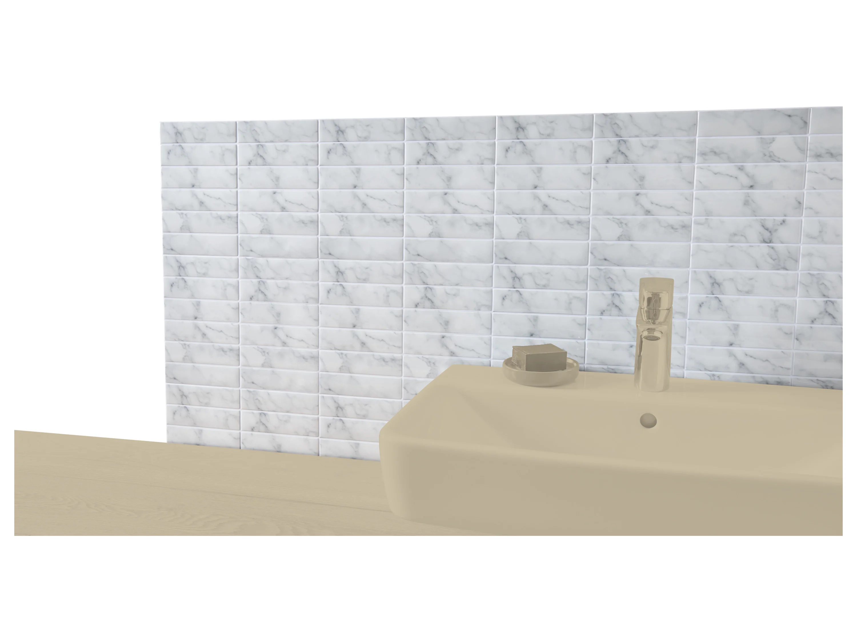 LIVARNO® Deko-Wandfliesen, 10 Stück, selbstklebend (Marmor) – Bild 3 von 4