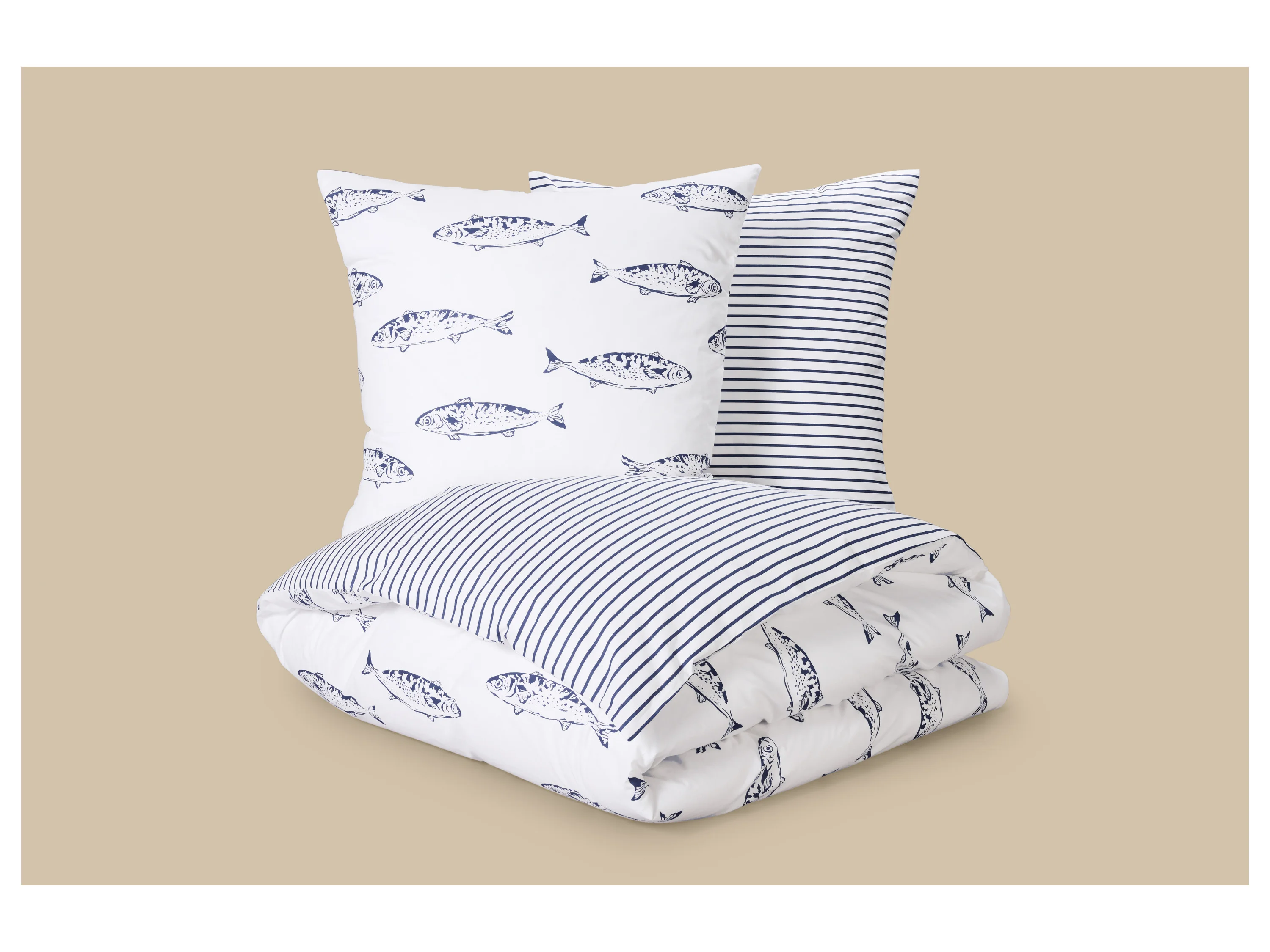 LIVARNO® Edel-Renforcé-Bettwäsche, 200 x 220 cm (Fische) – Bild 3 von 4