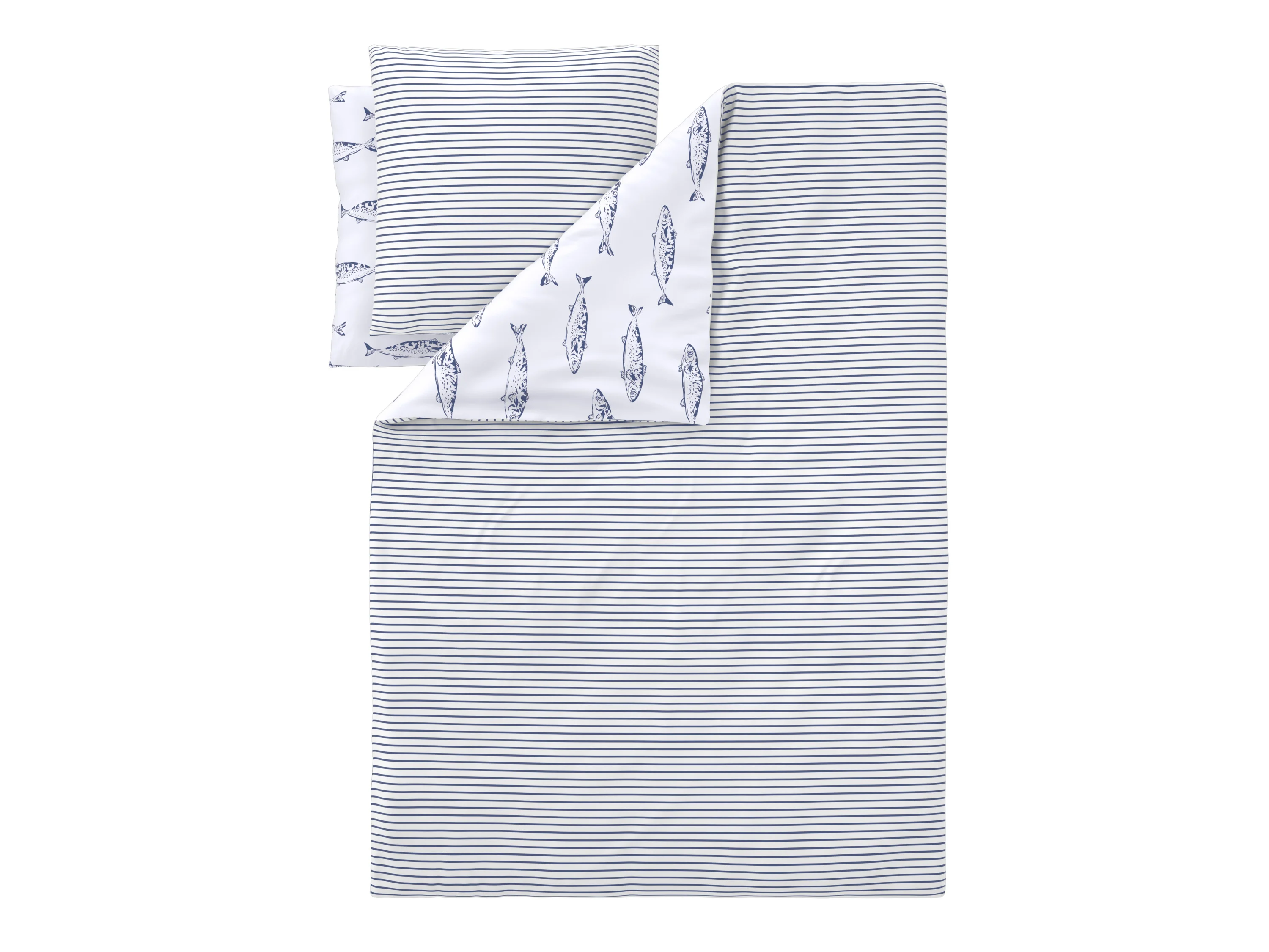 LIVARNO® Edel-Renforcé-Bettwäsche, 200 x 220 cm (Fische) – Bild 4 von 4