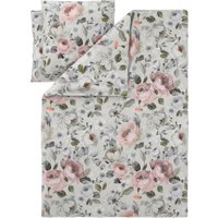 LIVARNO® Edel-Renforcé-Bettwäsche, 200 x 220 cm (weiß/beige/grün)