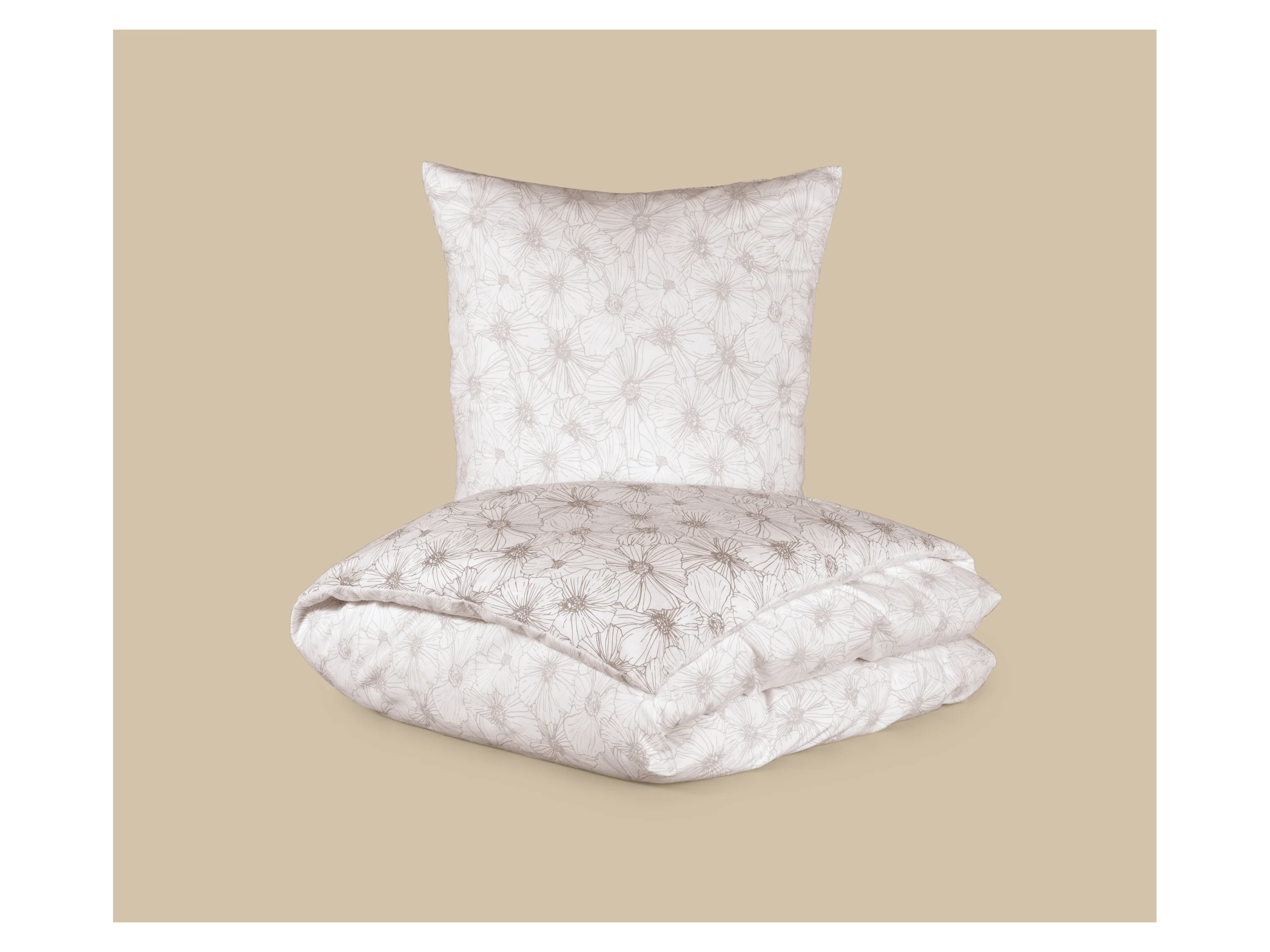 LIVARNO® Feinbiber-Bettwäsche, 155 x 220 cm (Floral taupe) – Bild 3 von 4