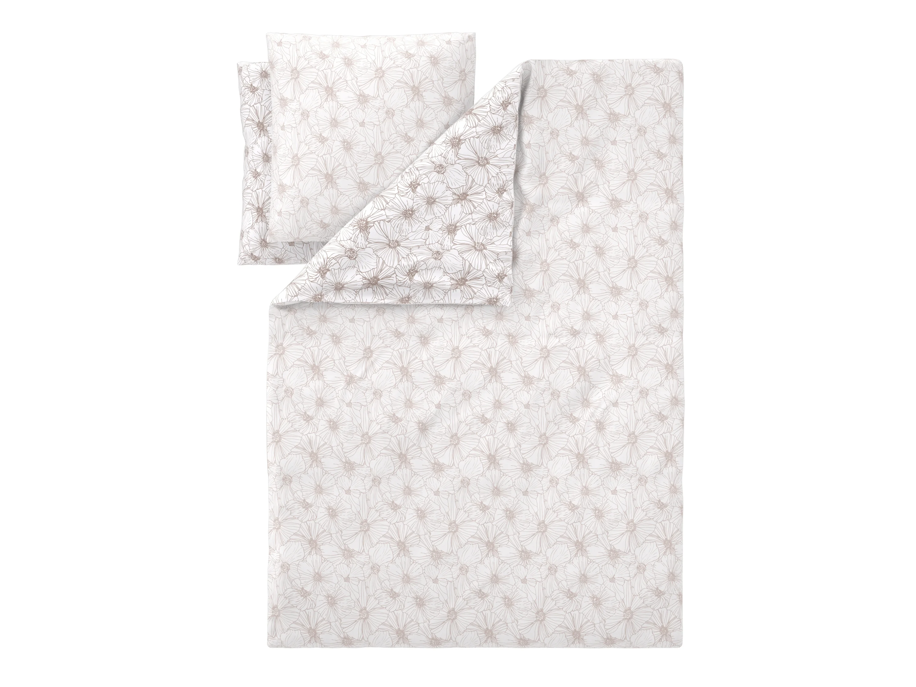 LIVARNO® Feinbiber-Bettwäsche, 200 x 220 cm (Blumen/taupe) – Bild 3 von 4