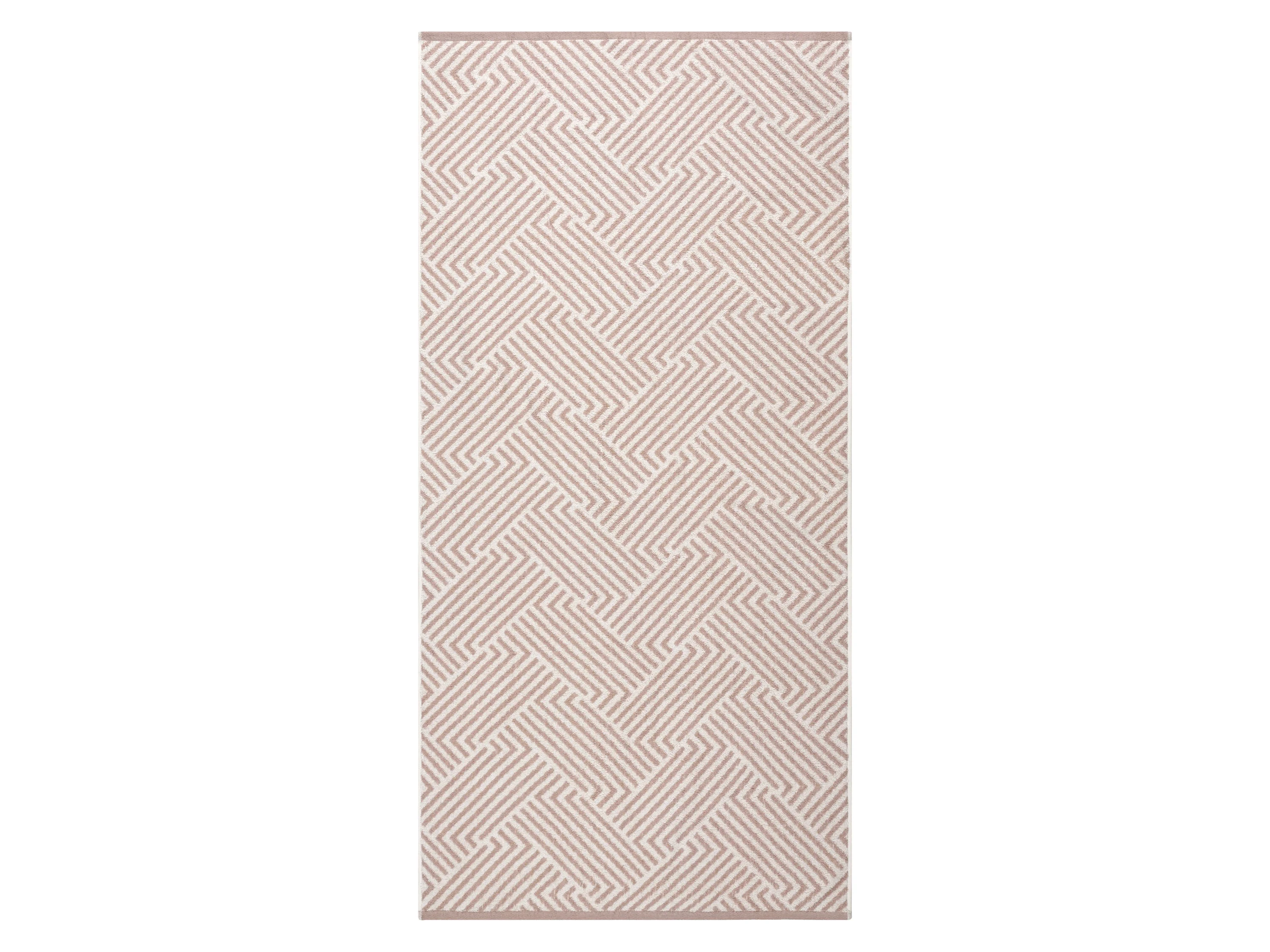 LIVARNO® Frottier-Duschtuch, 70 x 140 cm (gemustert/beige) – Bild 2 von 2