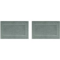 LIVARNO® Frottier-Duschvorleger, 2 Stück (silber/blau)