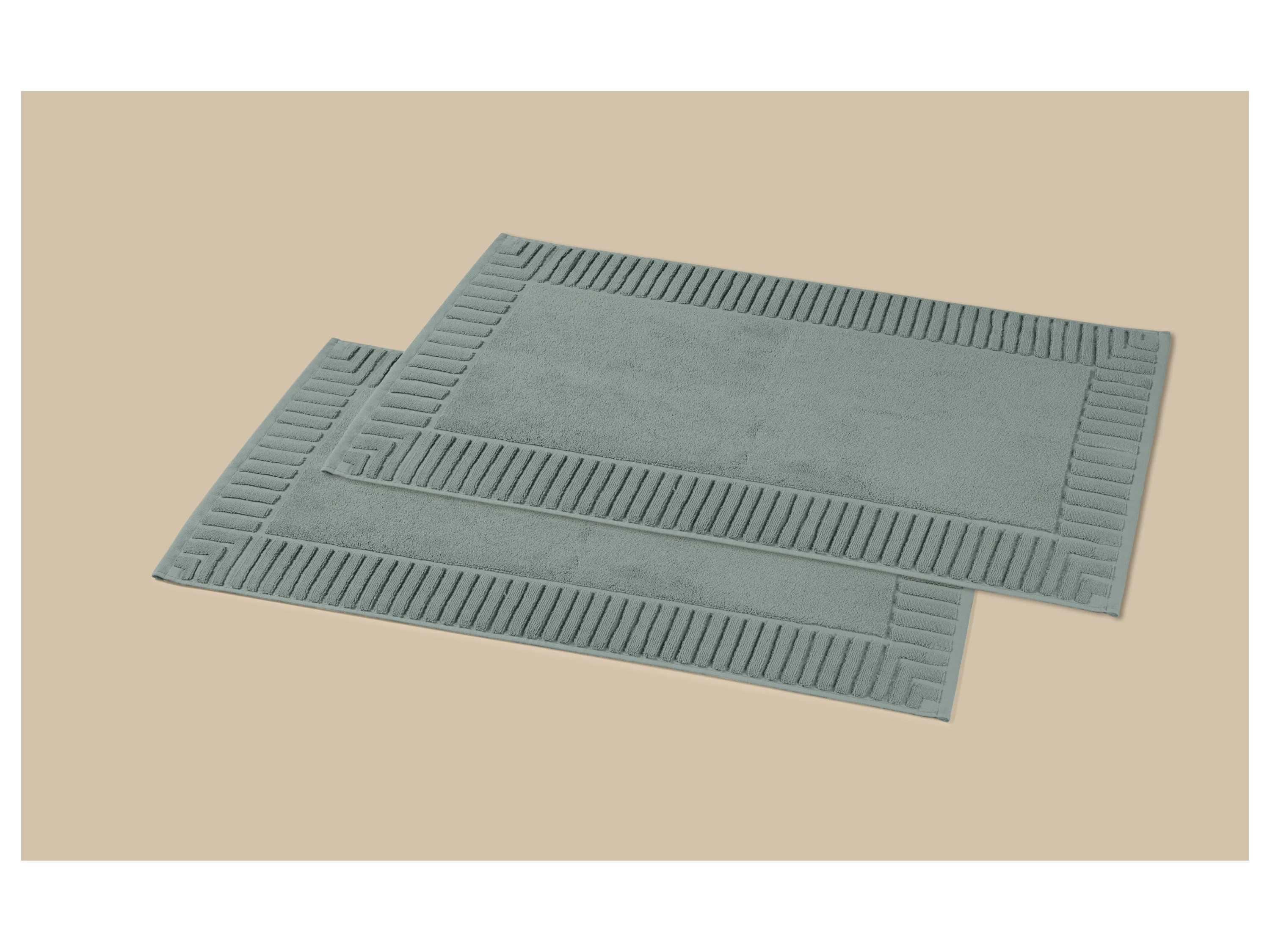 LIVARNO® Frottier-Duschvorleger, 2 Stück (silber/blau) – Bild 4 von 4