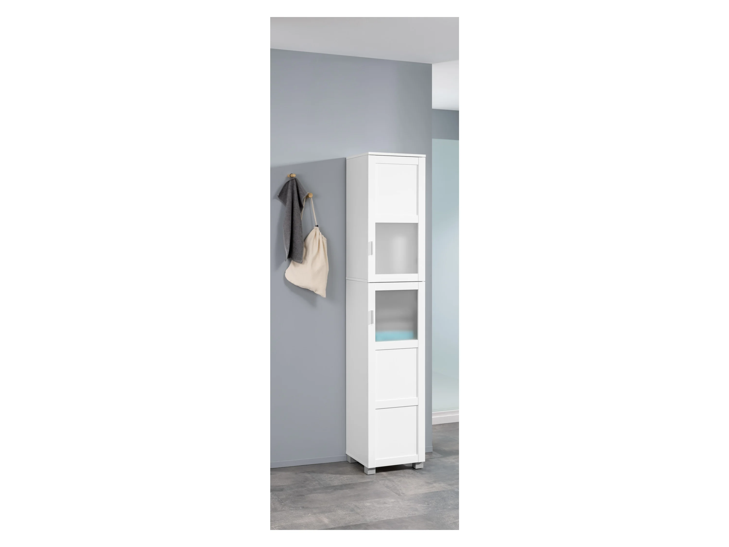 LIVARNO HOME Bad-Hochschrank »Basel«, mit 2 Glasrahmentüren – Bild 2 von 4