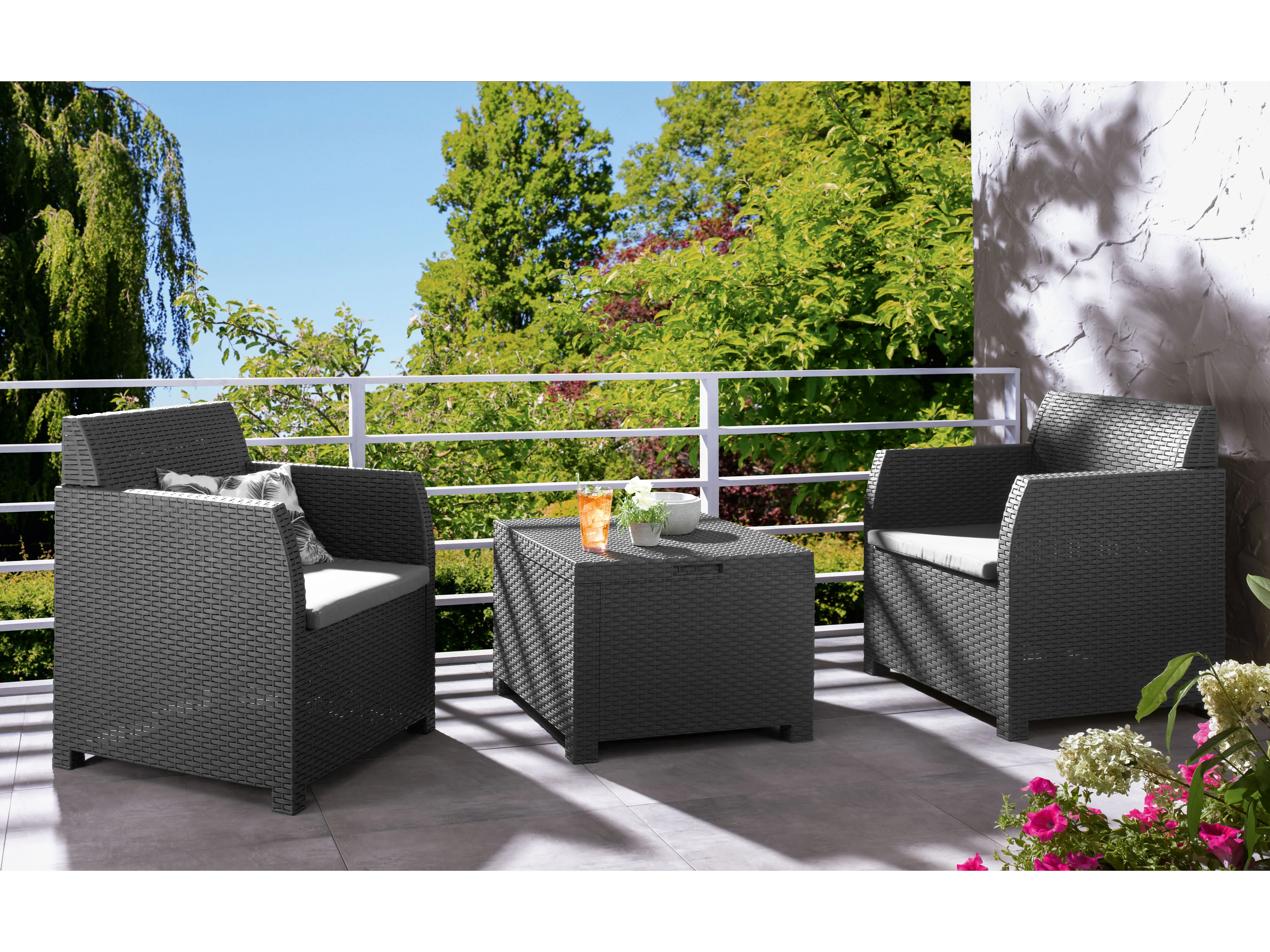 LIVARNO HOME Balkonset, aus recyceltem Kunststoff PreZero, 3-teilig – Bild 3 von 4