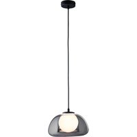 LIVARNO HOME LED-Pendelleuchte, Lampenschirm aus hochwertigem Glas (Grauglas)