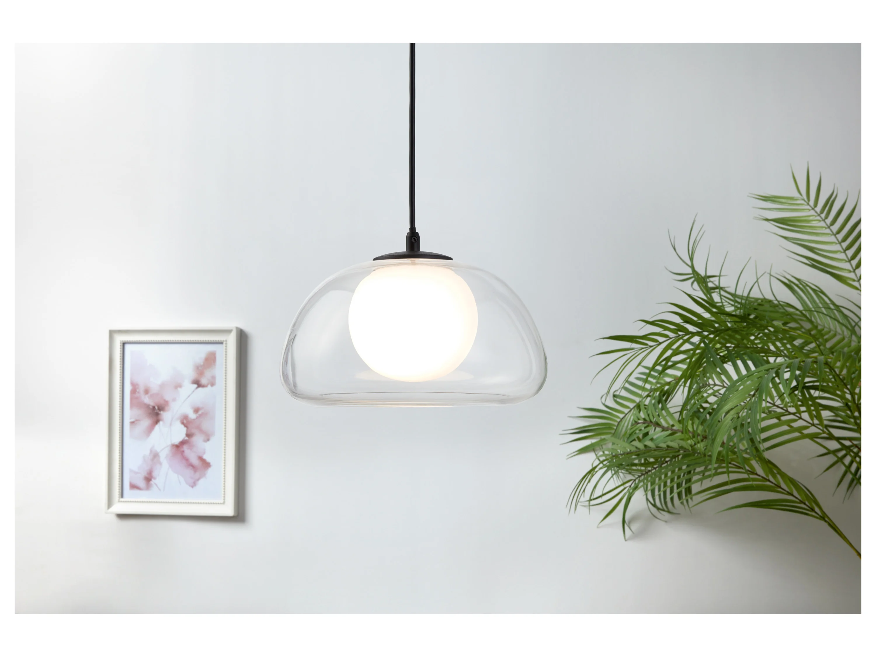 LIVARNO HOME LED-Pendelleuchte, Lampenschirm aus hochwertigem Glas (Transparent) – Bild 3 von 4