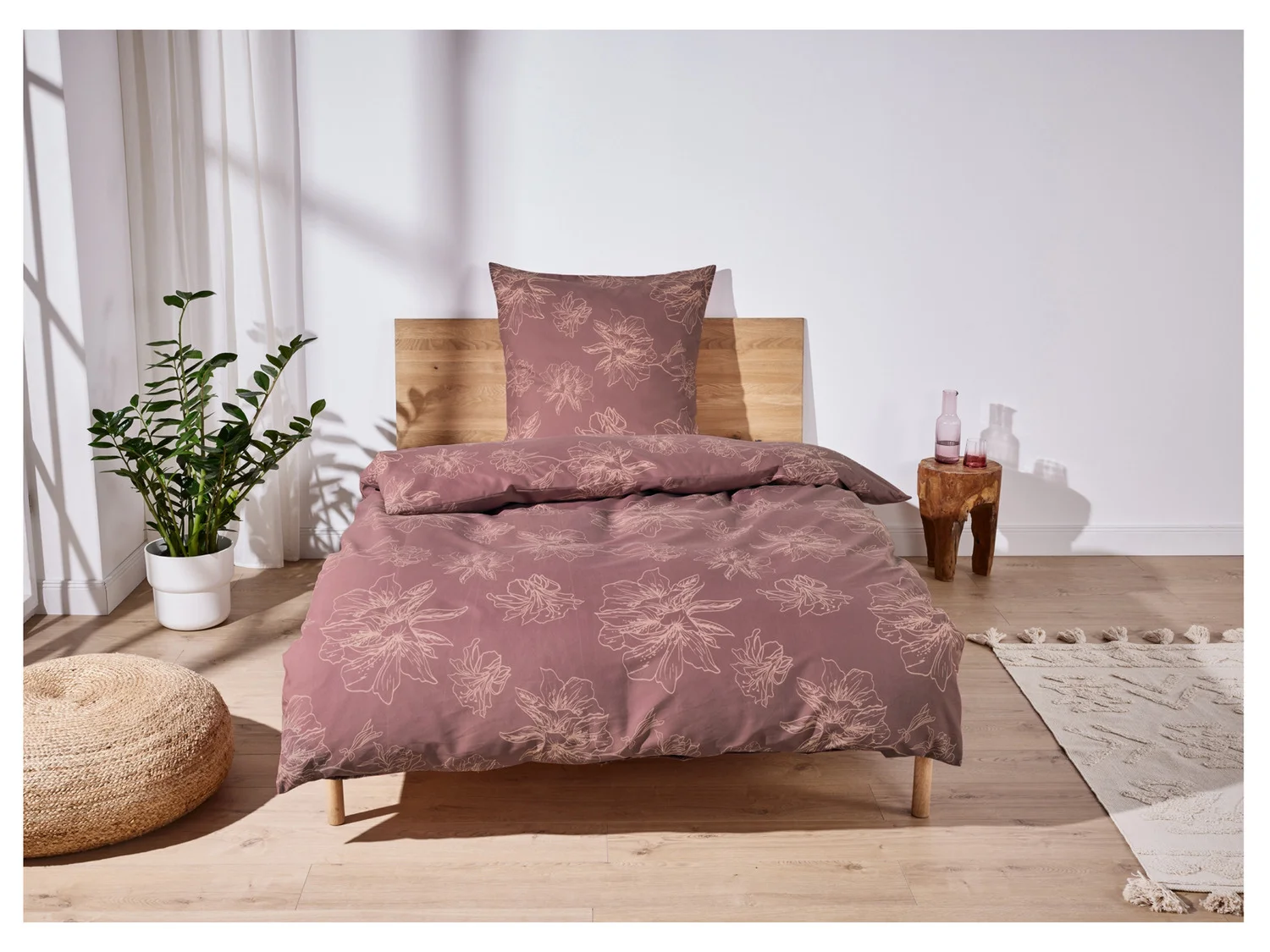 LIVARNO HOME Renforcé-Bettwäsche, 155 x 220 cm (rostbraun) – Bild 2 von 3