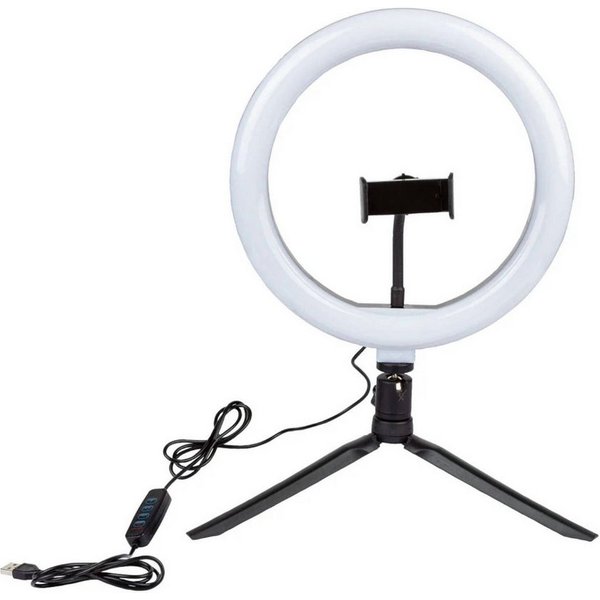 Livarno home Ringlicht LED Selfie Ringlicht 3-stufig einstellbare Farbtemperatur dimmbar 26cm, für perfekte Ausleuchtung Ihrer Fotos & Videos