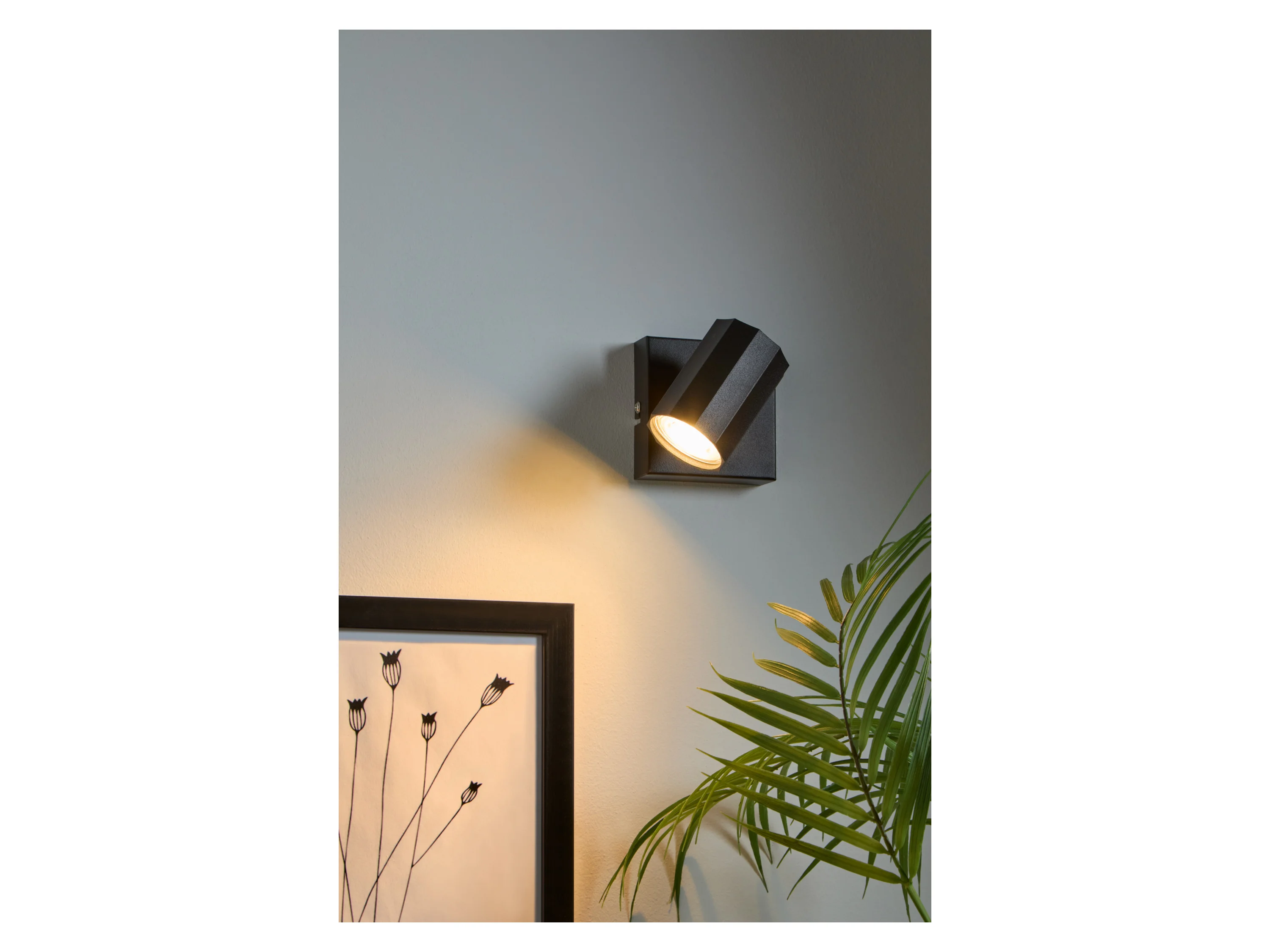 LIVARNO HOME Wand-/Deckenleuchte, neig- und schwenkbarer Spot (quadratisch, schwarz) – Bild 3 von 4