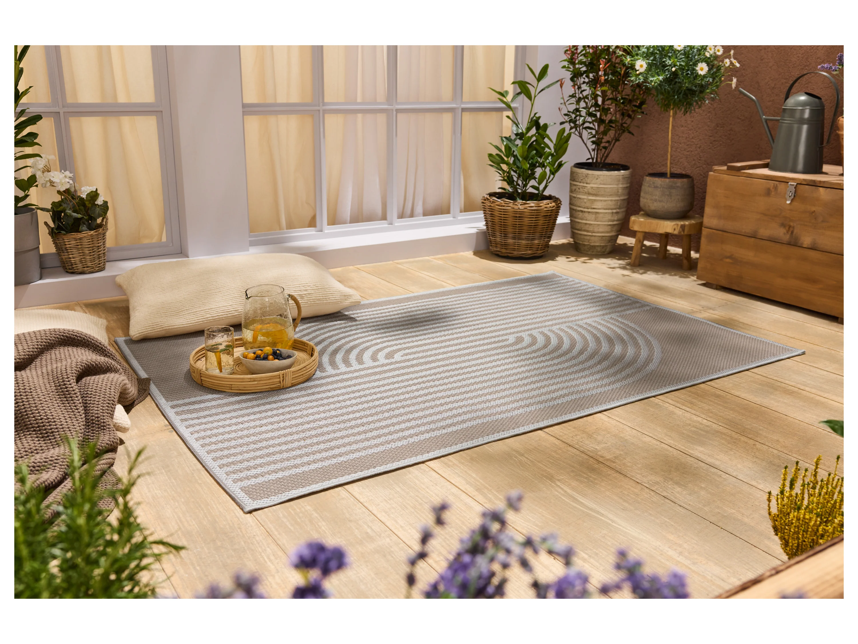 LIVARNO® In-/Outdoorteppich, 115 x 180 cm (Beige) – Bild 2 von 4