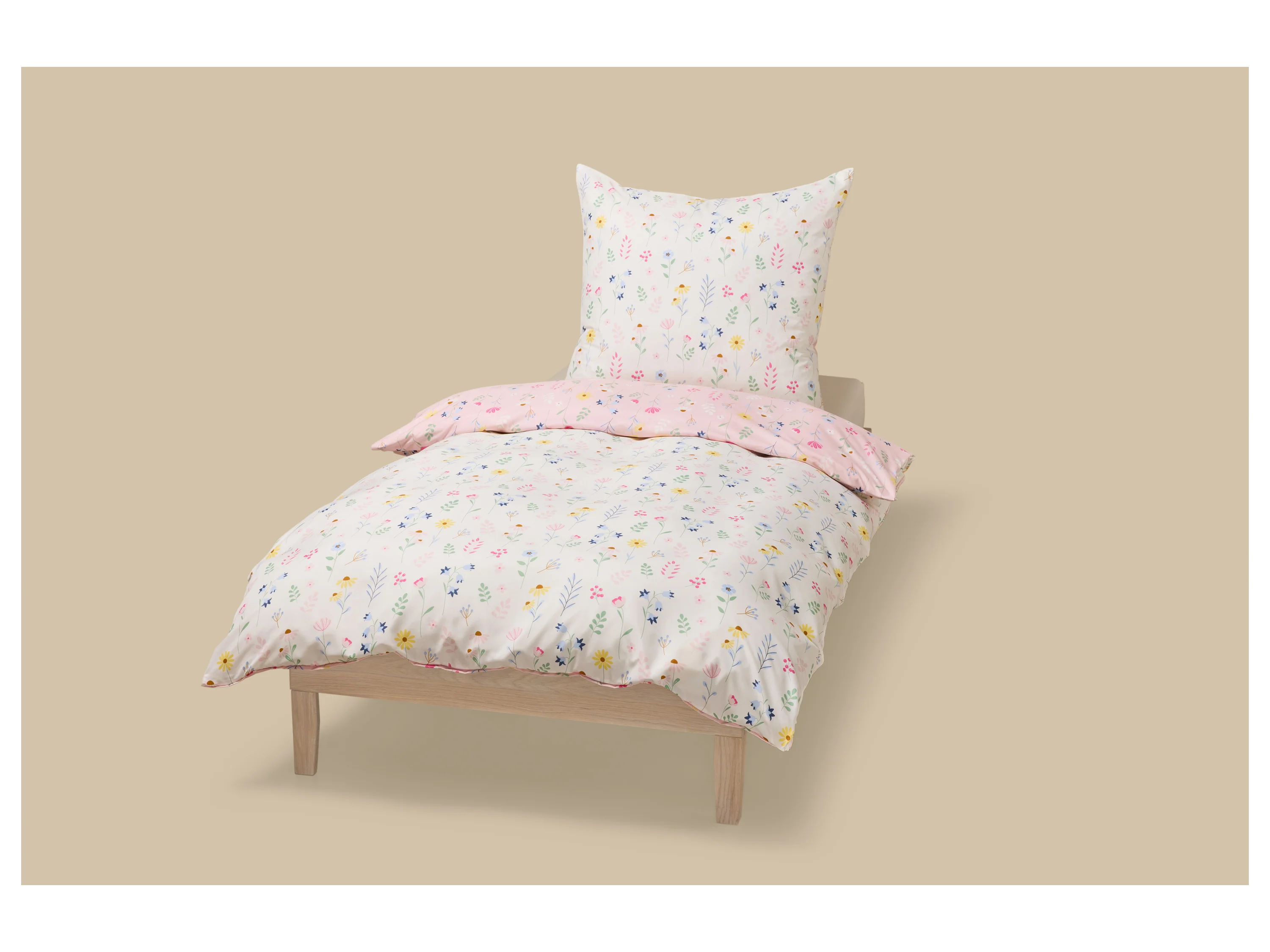 LIVARNO® Kinder-Wendebettwäsche, 135 x 200 cm (Blumen) – Bild 2 von 4