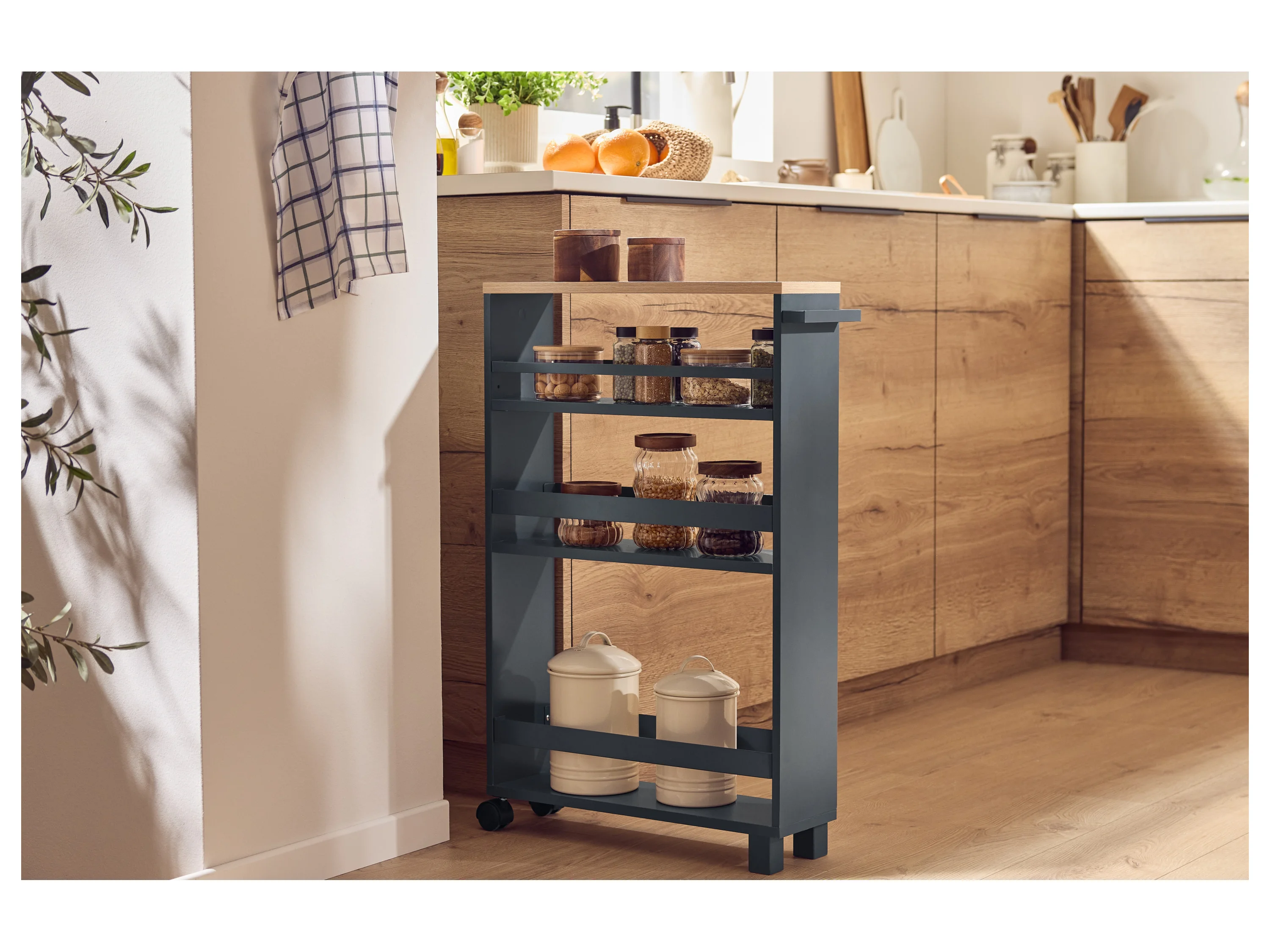 LIVARNO® Küchen-Nischenwagen, mit Rollen (Grau) – Bild 2 von 4