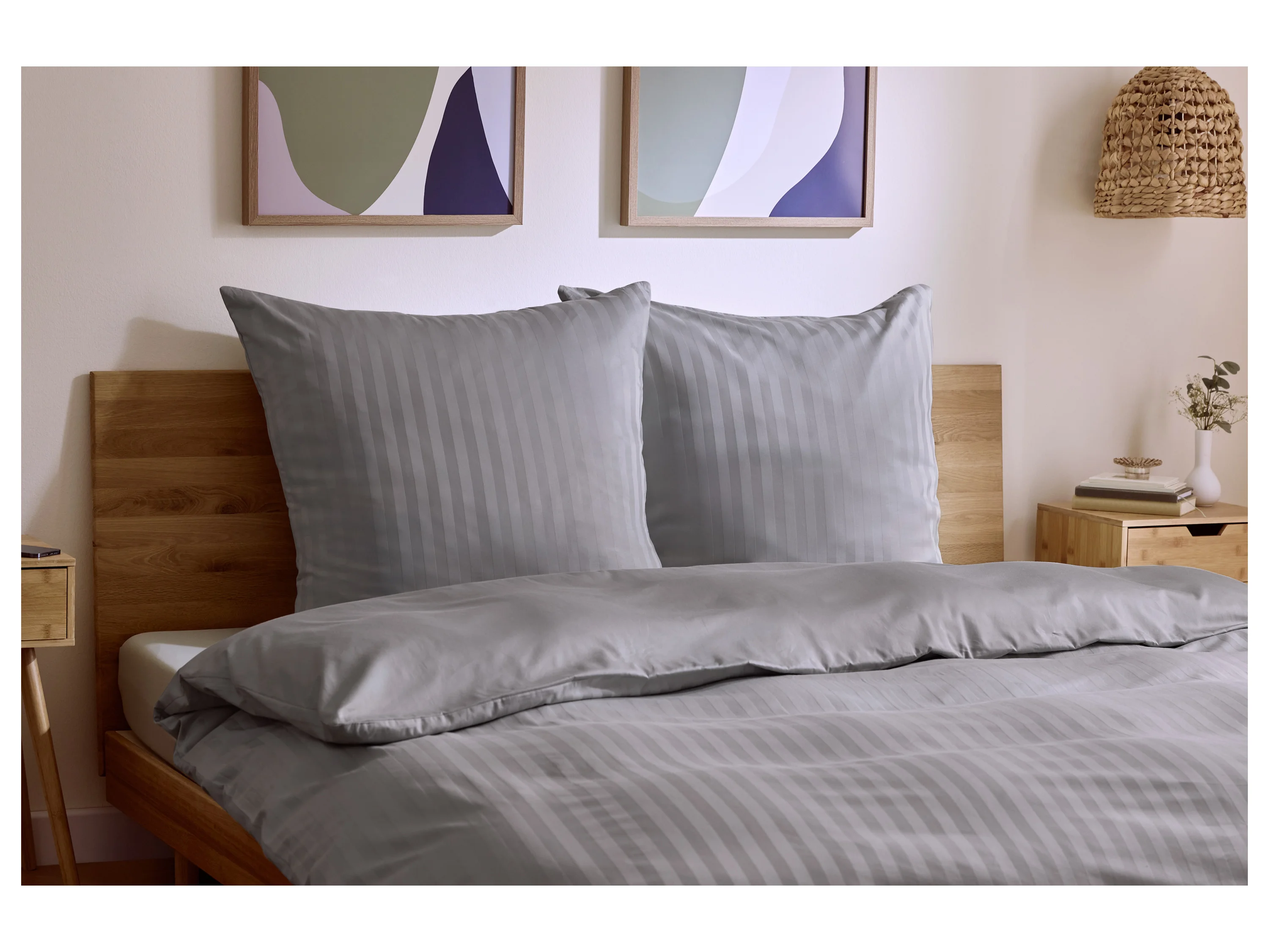LIVARNO® Luxus Satin Bettwäsche, 200 x 220 cm (Grau) – Bild 2 von 4