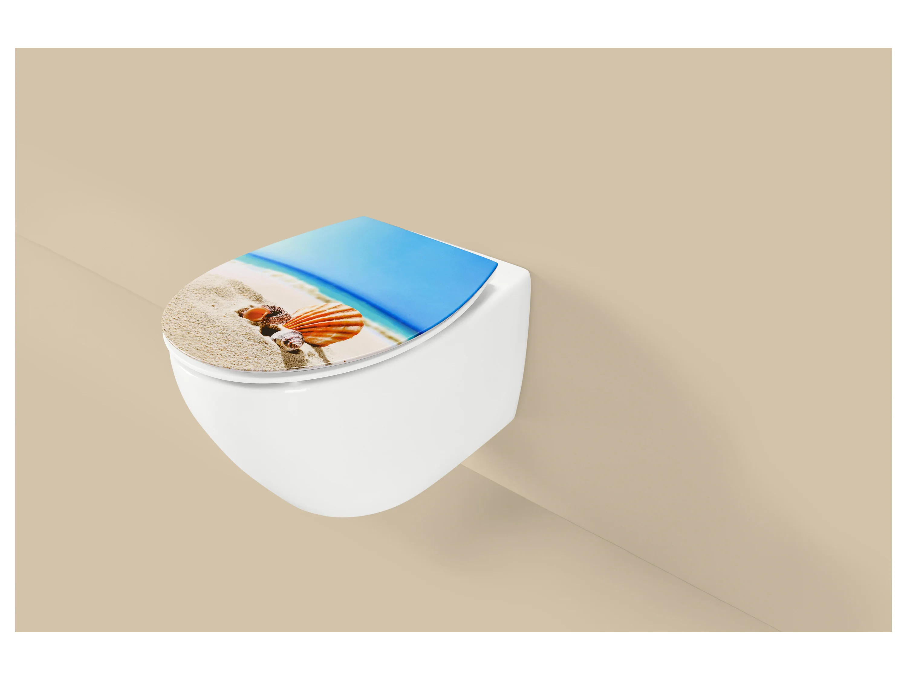 LIVARNO® Premium Duroplast-WC-Sitz (Strand) – Bild 2 von 3