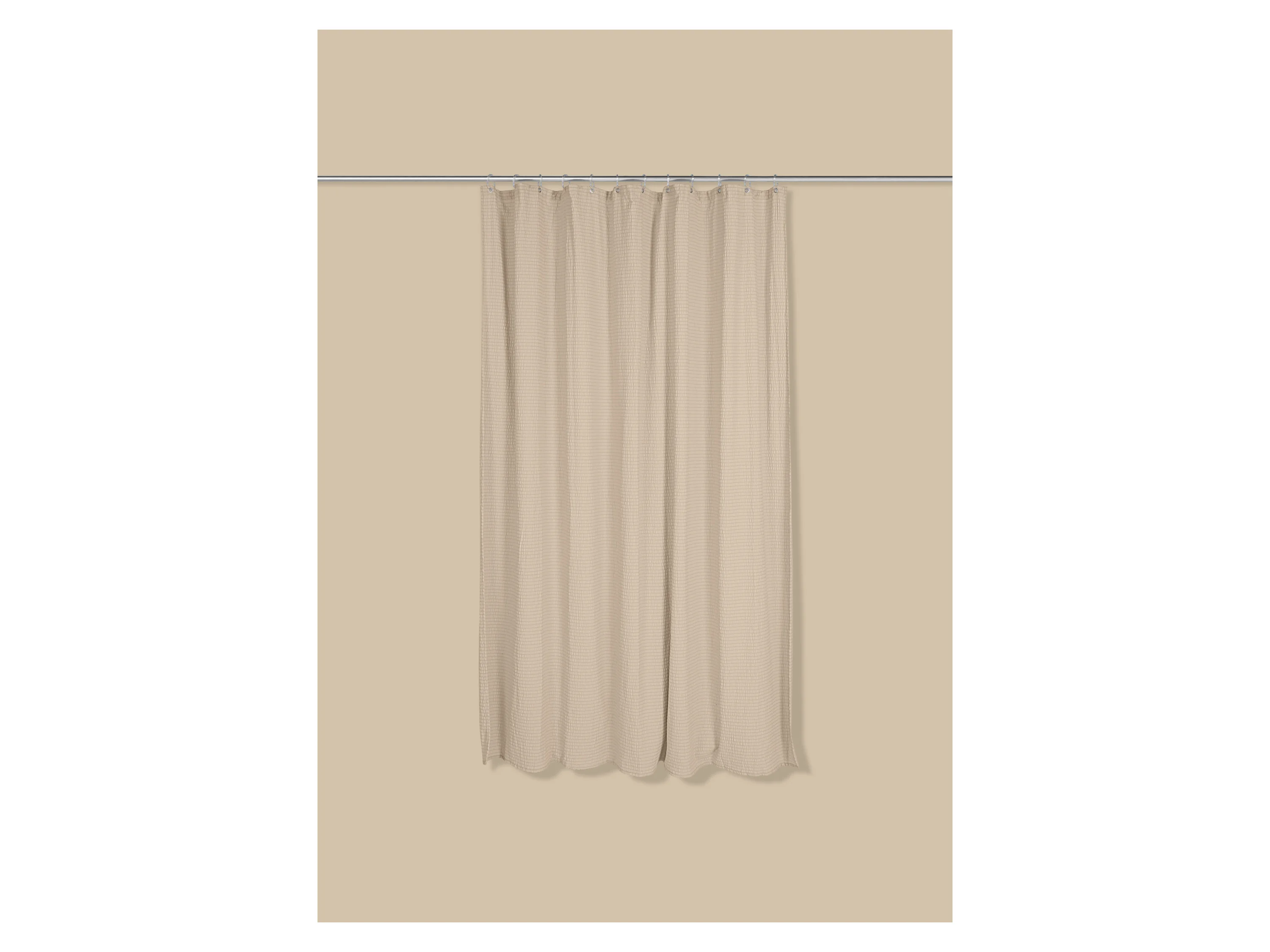 LIVARNO® Premium Seersucker Duschvorhang, 180 x 200 cm (Beige) – Bild 2 von 2