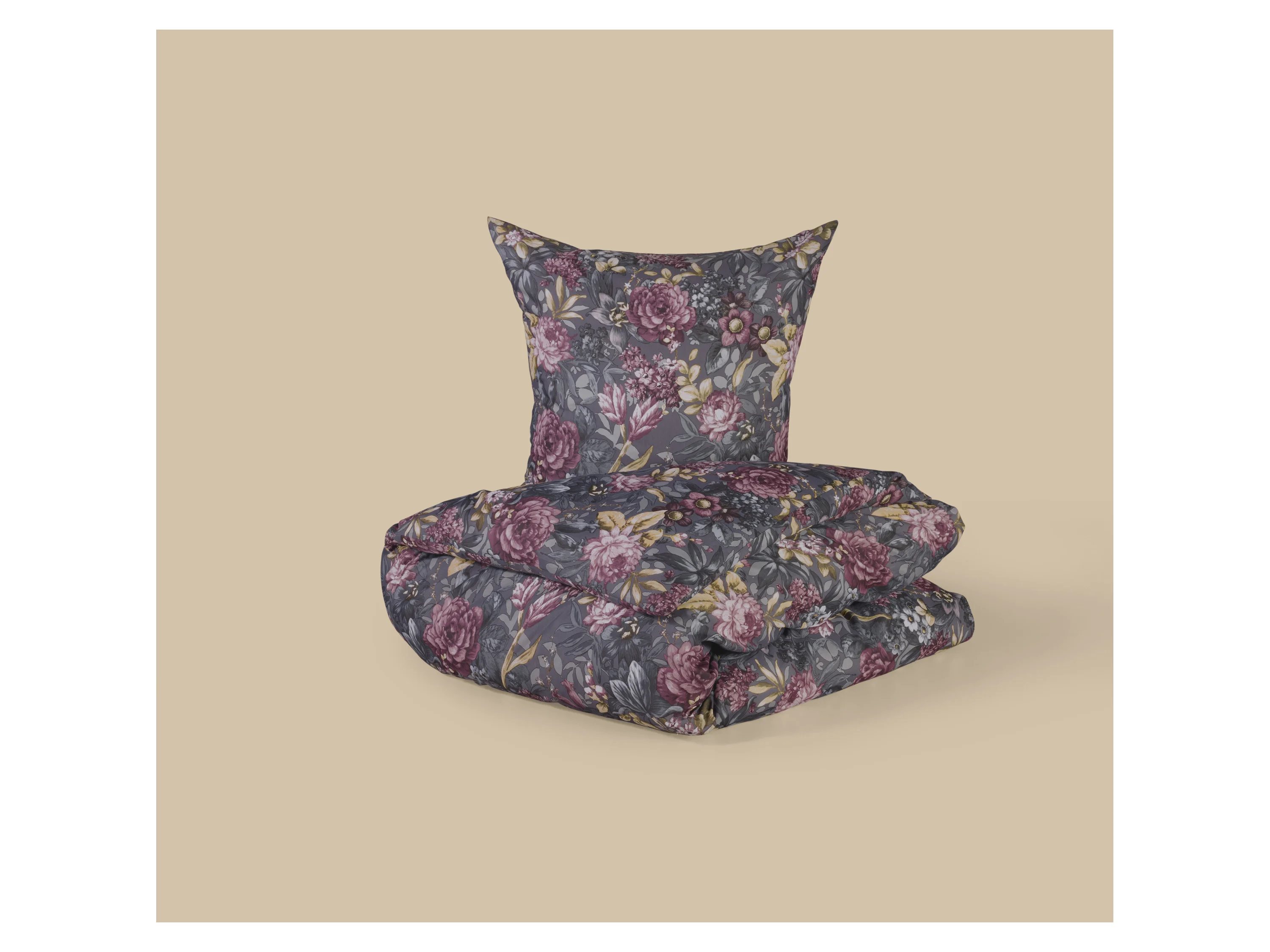 LIVARNO® Renforcé-Bettwäsche, 155 x 220 cm (Blumen/anthrazit) – Bild 2 von 3