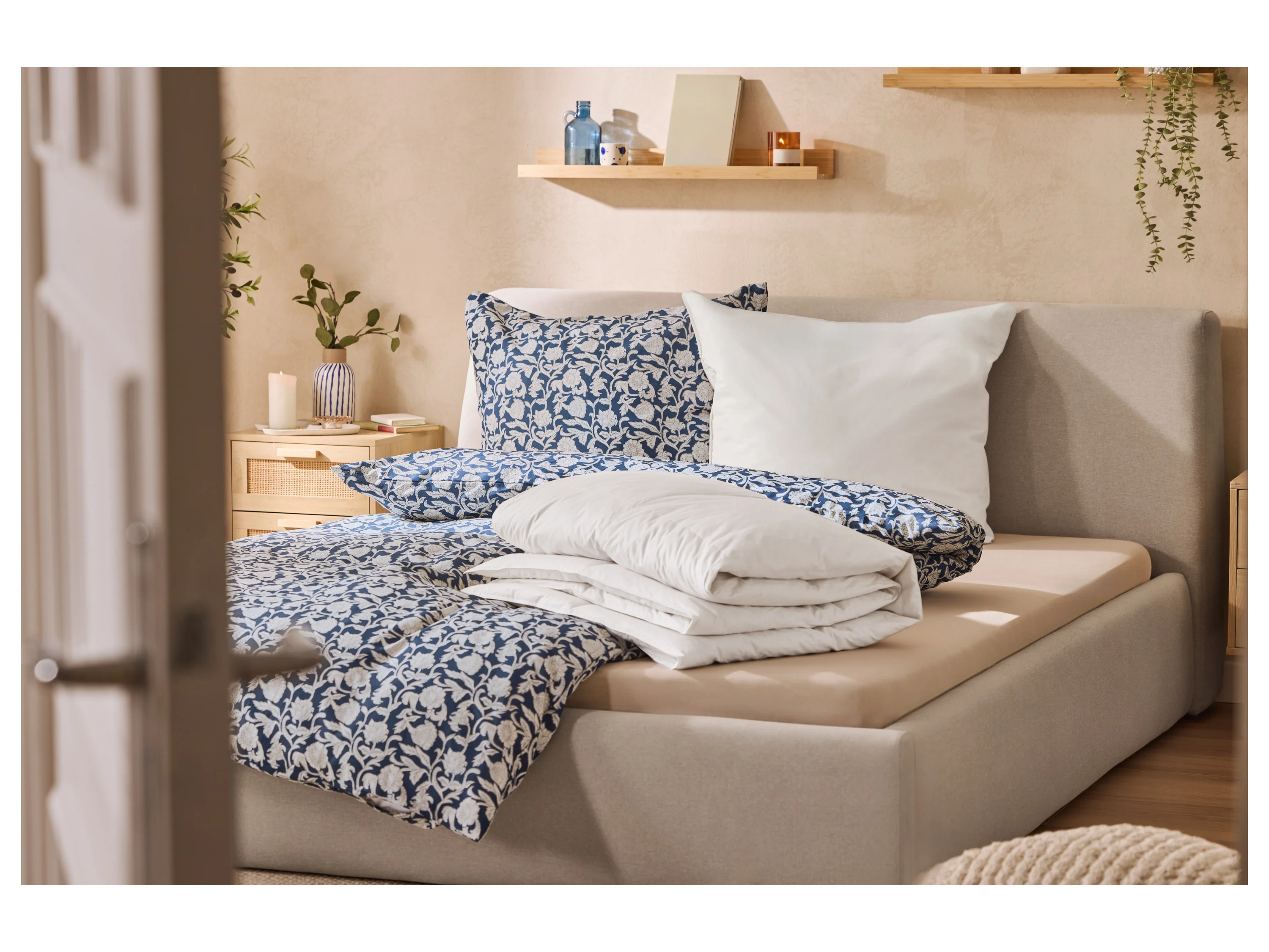 LIVARNO® Renforcé-Bettwäsche, 135 x 200 cm (Blau) – Bild 4 von 4