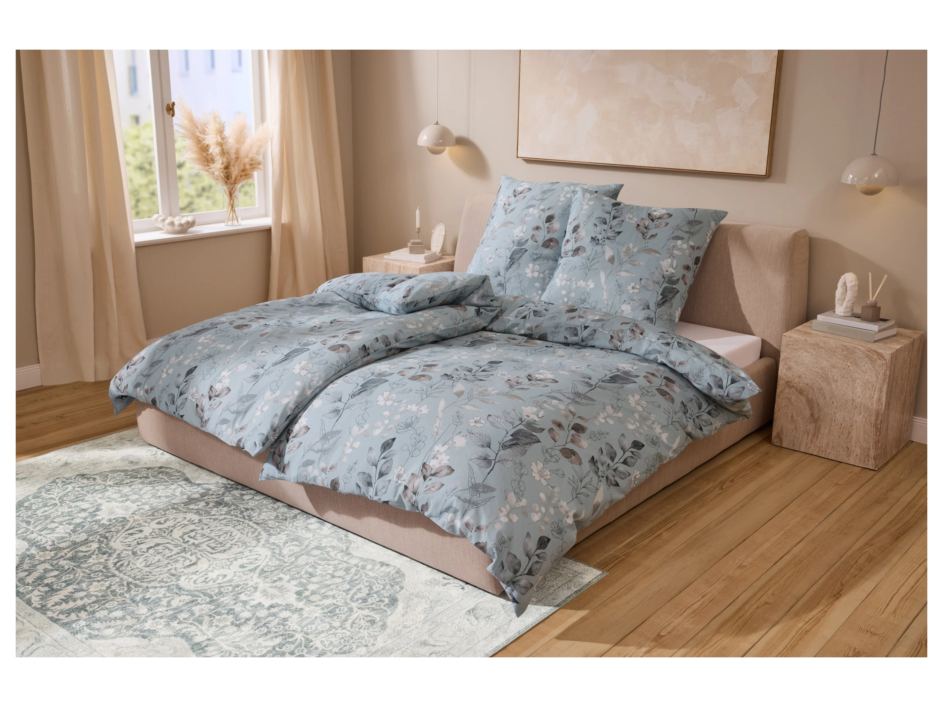 LIVARNO® Renforcé-Bettwäsche, 155 x 220 cm (Blau) – Bild 2 von 4