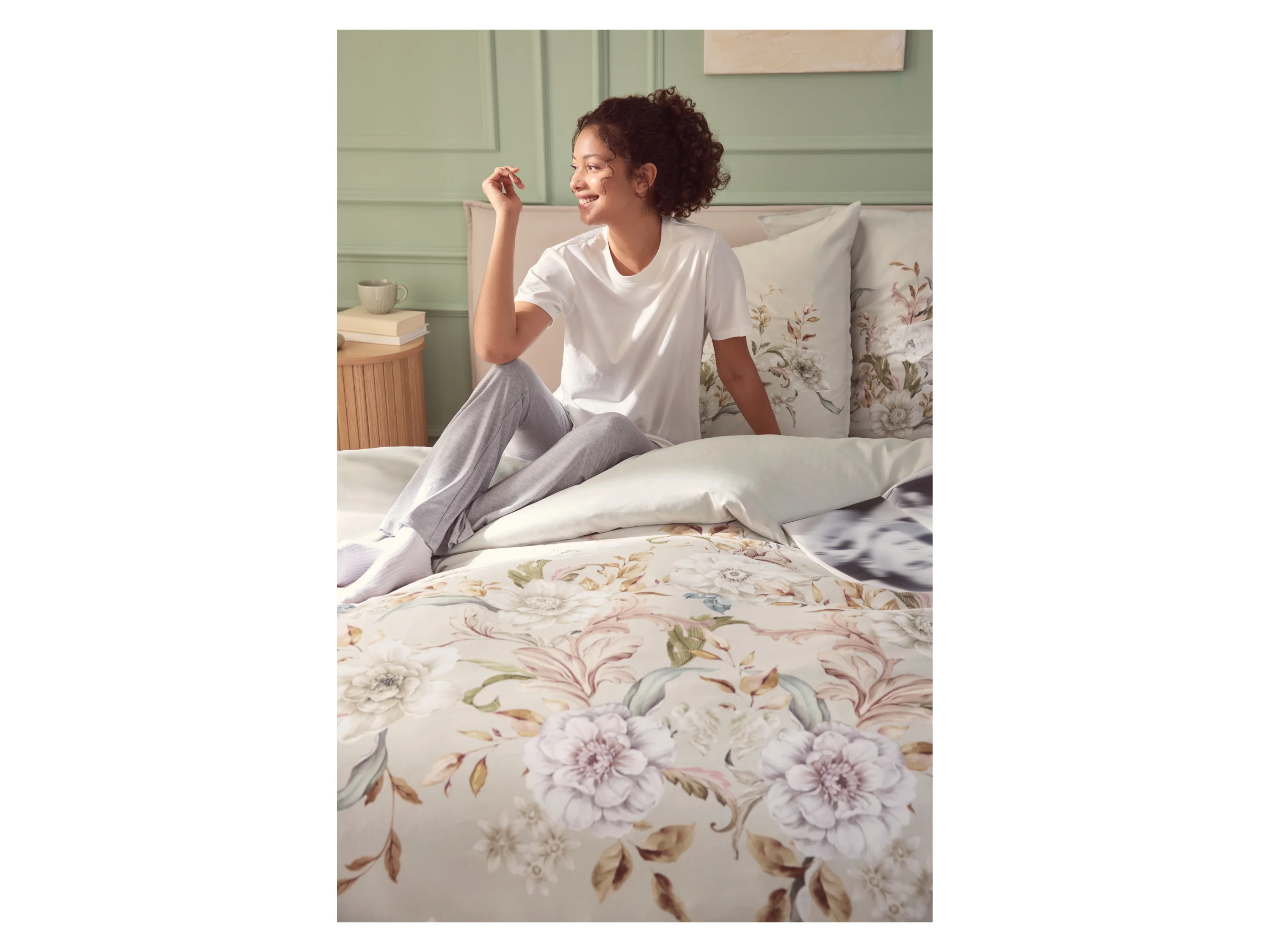 LIVARNO® Satin-Wendebettwäsche, 200 x 220 cm (Blumen) – Bild 3 von 4