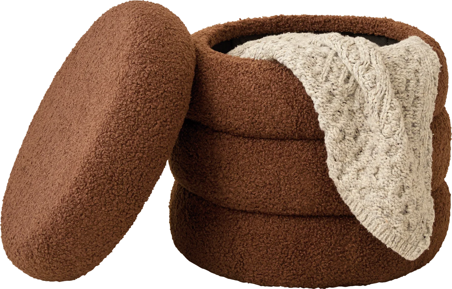 LIVARNO® Sitzpouf mit Staufach (Braun) – Bild 2 von 3