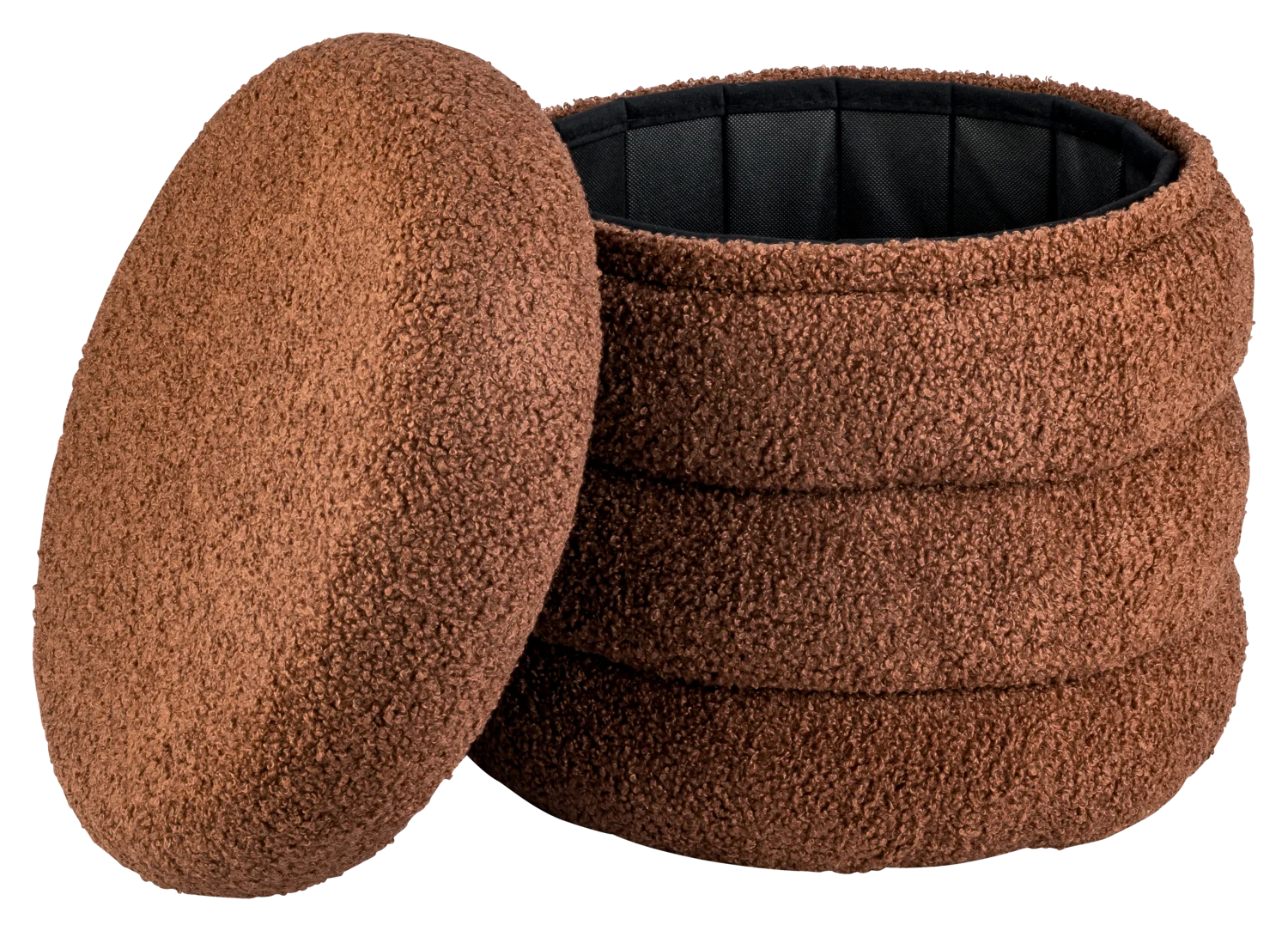 LIVARNO® Sitzpouf mit Staufach (Braun) – Bild 3 von 3