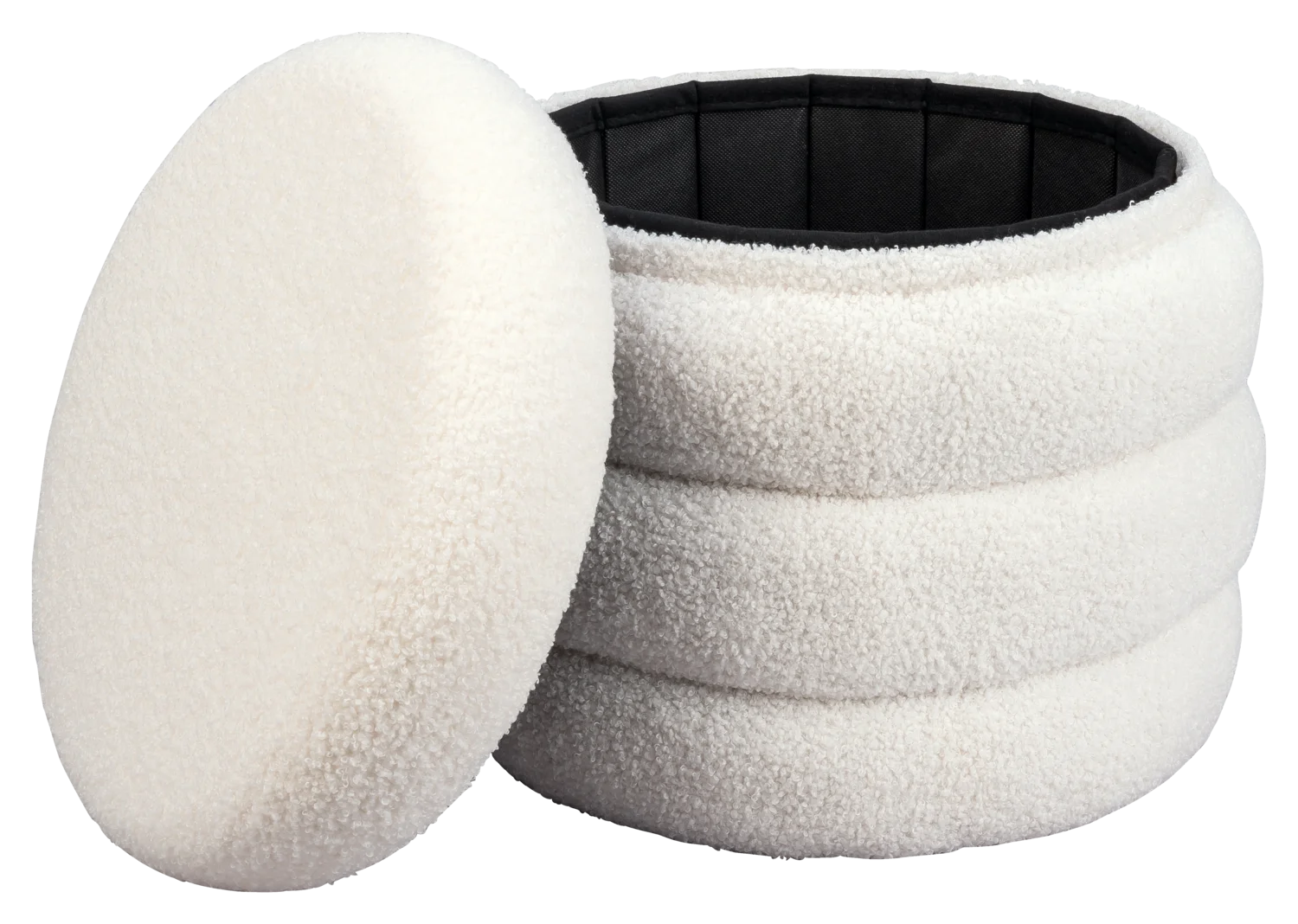 LIVARNO® Sitzpouf mit Staufach (weiß) – Bild 4 von 4