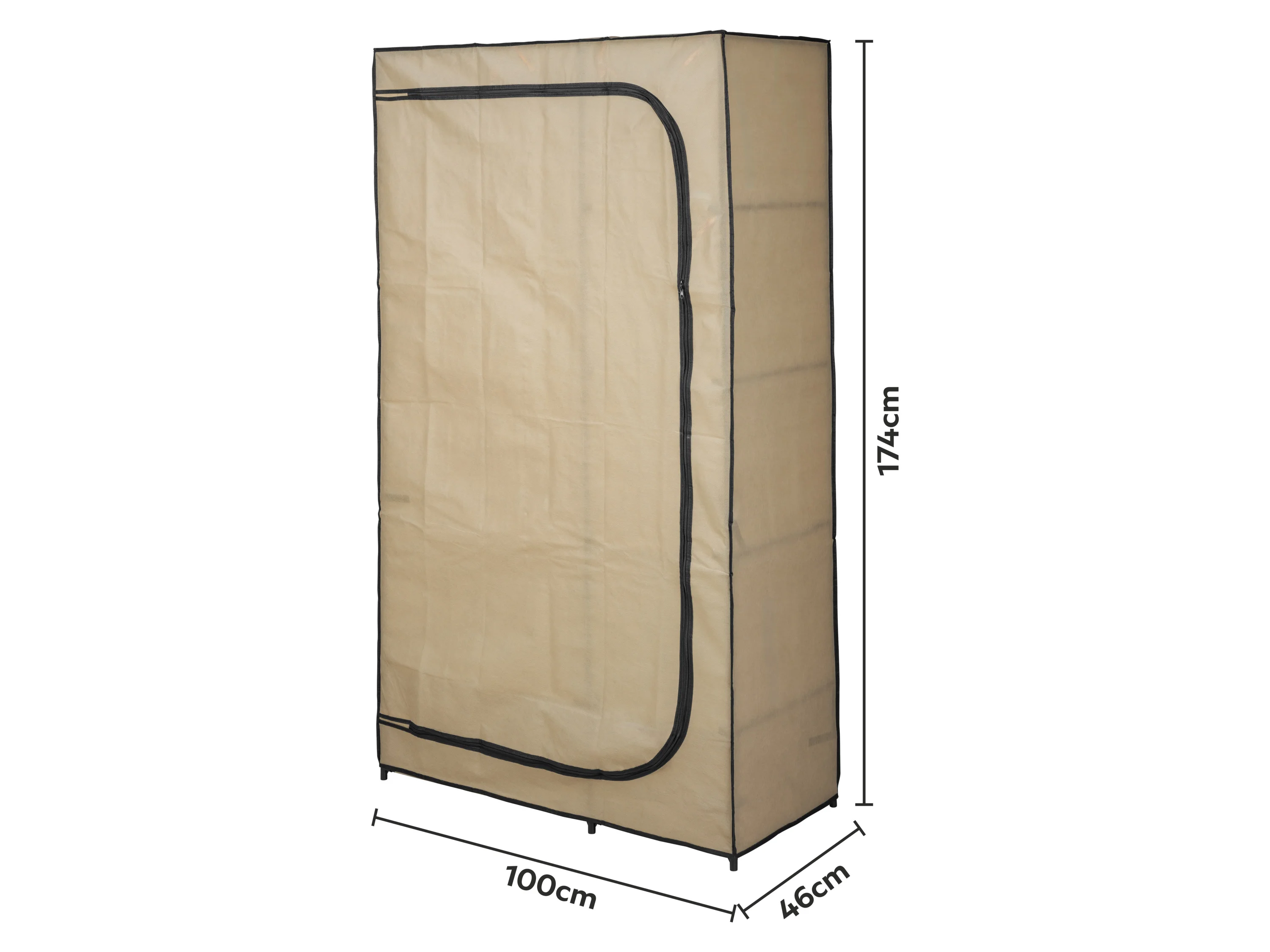 LIVARNO® Textilkleiderschrank, anthrazit, beige – Bild 4 von 4