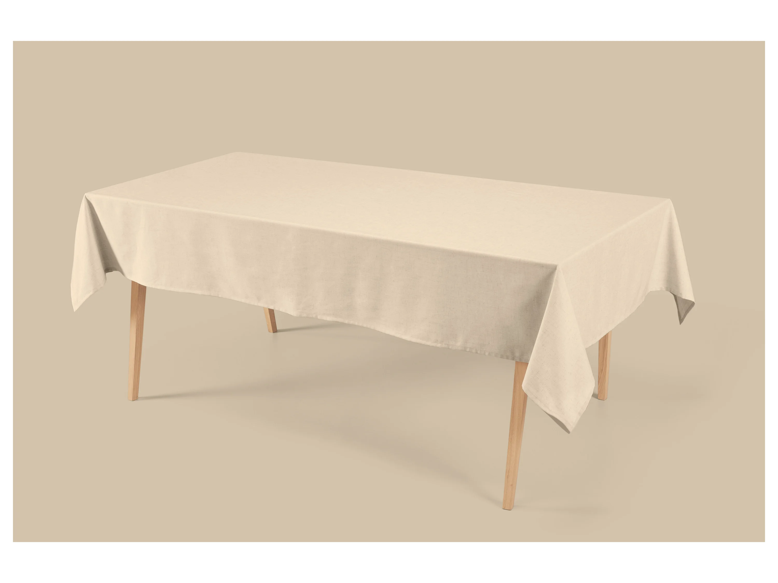 LIVARNO® Tischdecke mit Leinen, 140 x 240 cm (Beige) – Bild 2 von 4