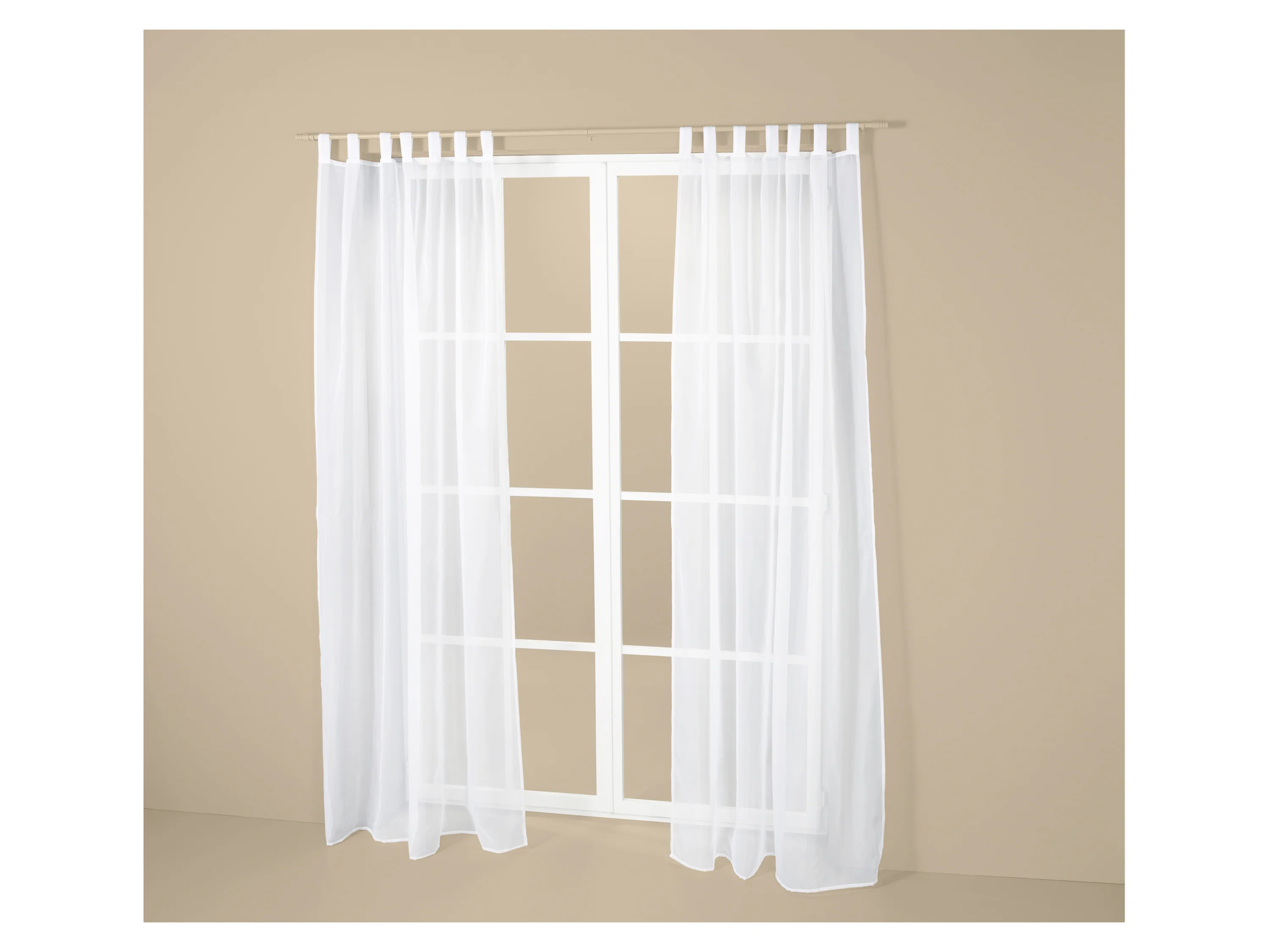LIVARNO® Vorhangschal-Set, 2-teilig (Weiß) – Bild 3 von 4