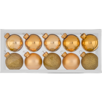 LIVARNO® Weihnachtsbaumkugeln, aus Glas (5cm, Gold)
