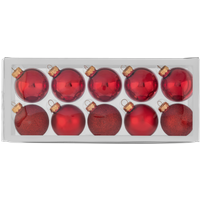LIVARNO® Weihnachtsbaumkugeln, aus Glas (5cm, Rot)