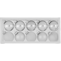 LIVARNO® Weihnachtsbaumkugeln, aus Glas (5cm, Silber)