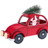 LIVARNO® Weihnachtsdekoration Auto, Santa Schild, Stop Schild Metall LED