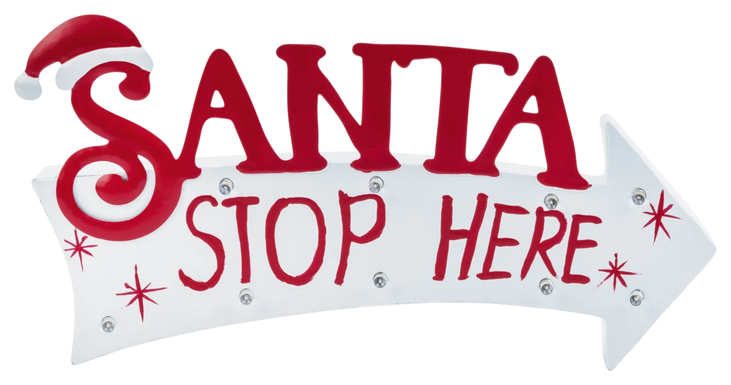 LIVARNO® Weihnachtsdekoration Auto, Santa Schild, Stop Schild Metall LED – Bild 2 von 2