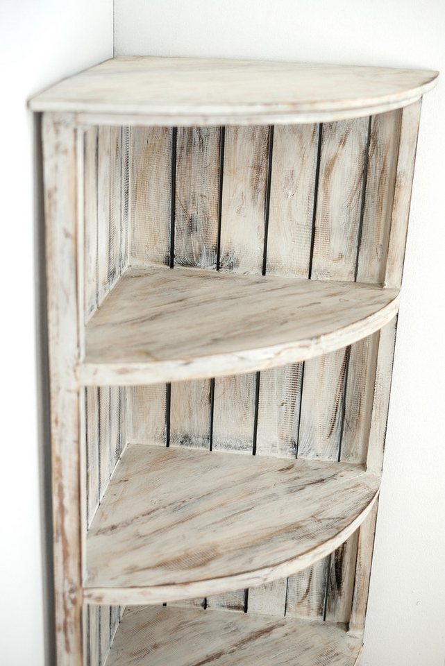 livasia Eckregal Bali Regal, Badregal, Bücherregal, handgefertigt, Holz, 42x42x105cm – Bild 2 von 5