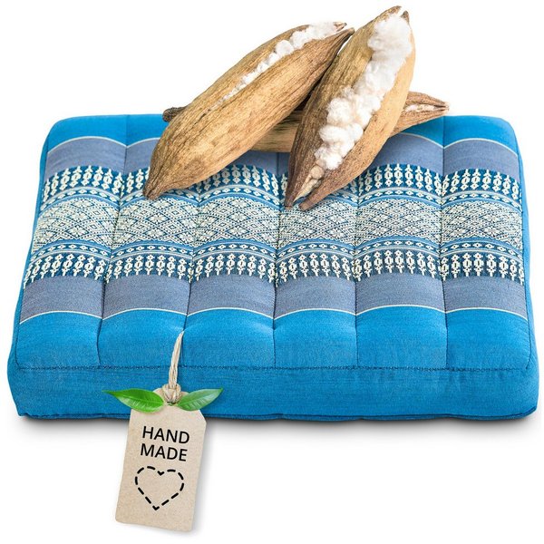 livasia Sitzkissen Sitzkissen 35 cm, vegan und handgefertigt, 35x35x6cm, Kapok