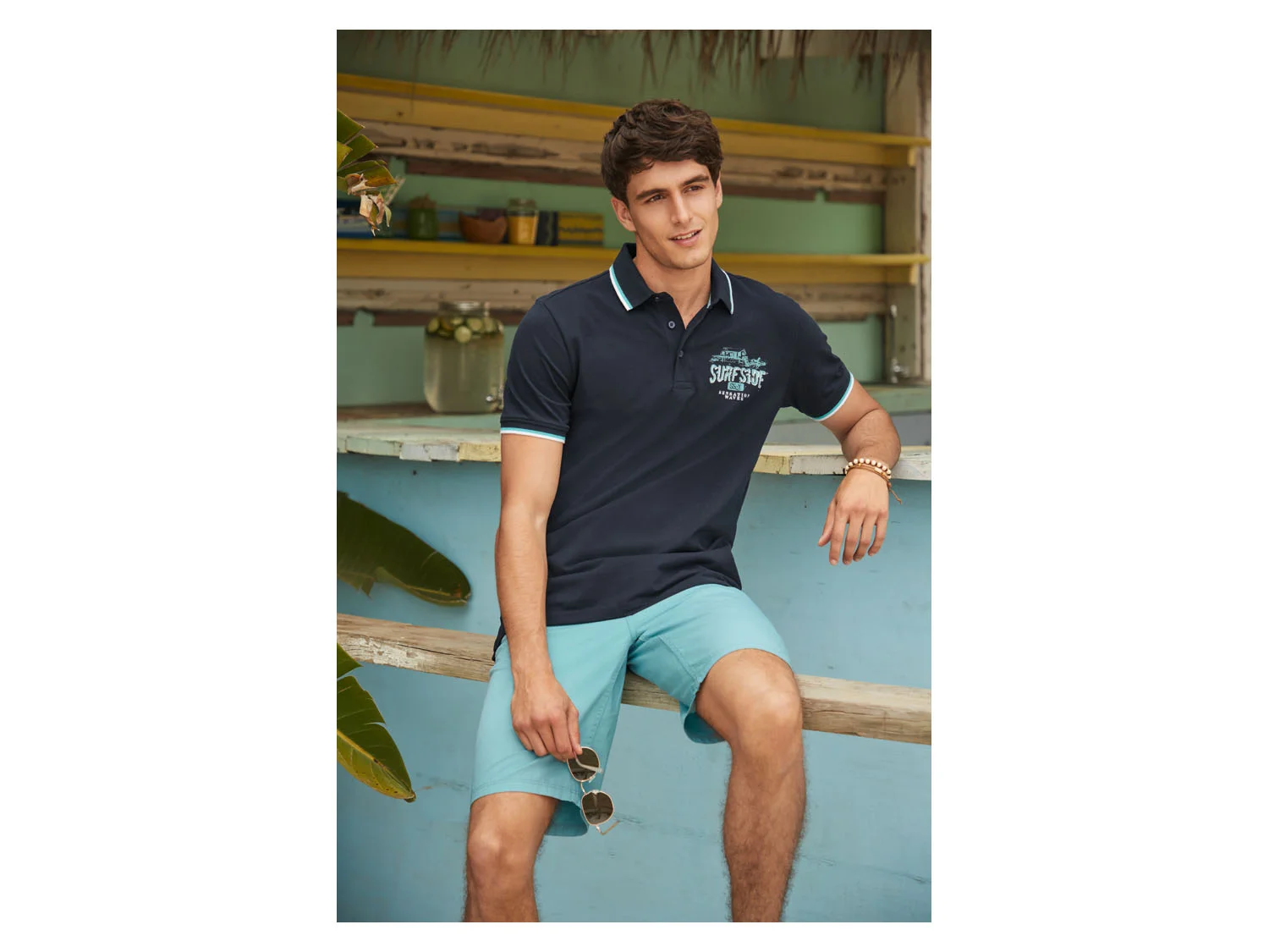 LIVERGY® Herren Shorts (Türkis, 48) – Bild 4 von 4